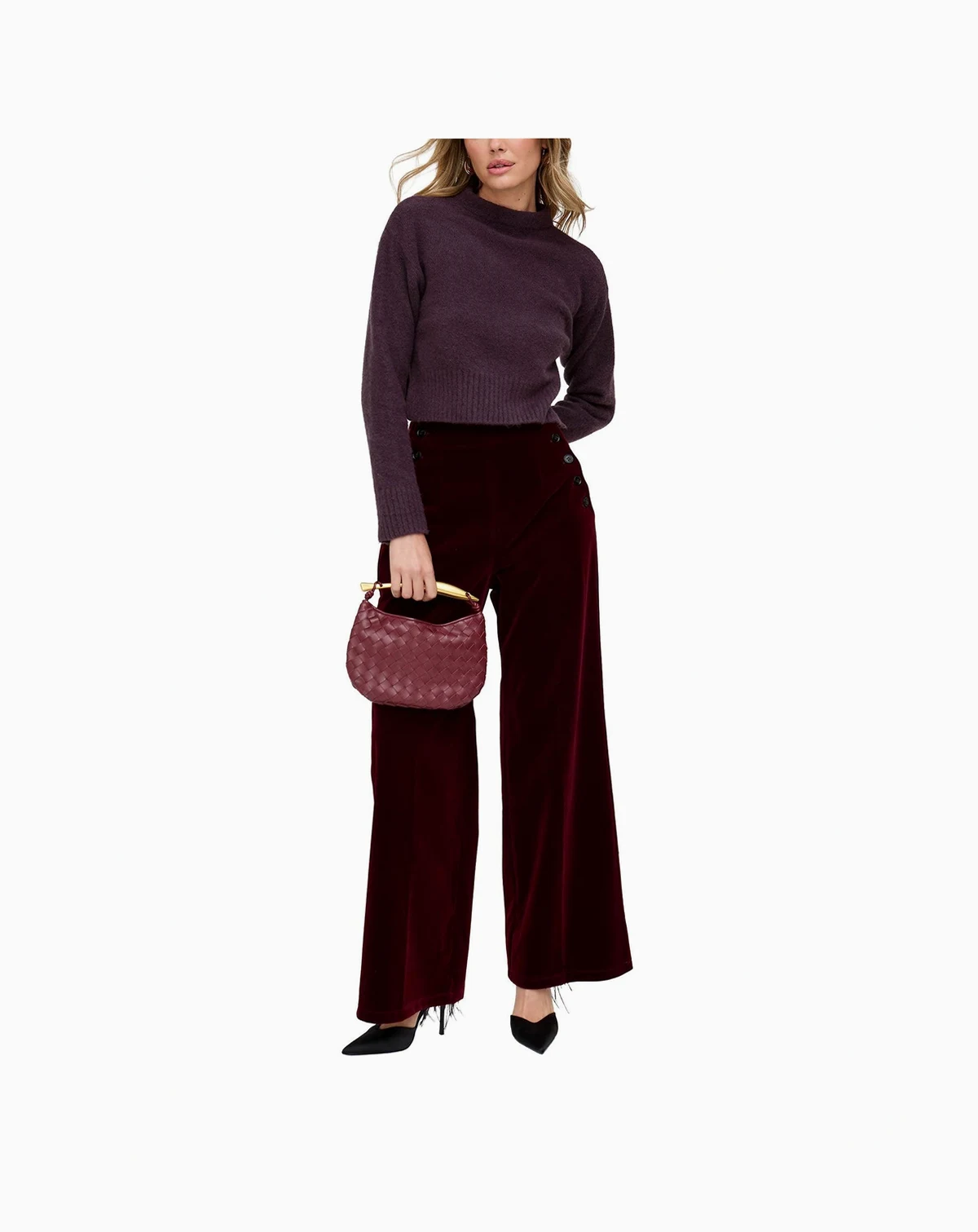 Women's Maiden Wide Leg Velvet Trouser