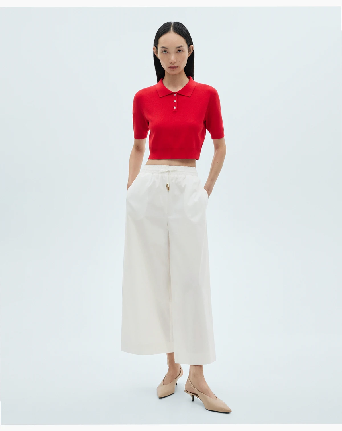 Women's Pockets Detail Culotte Pants
