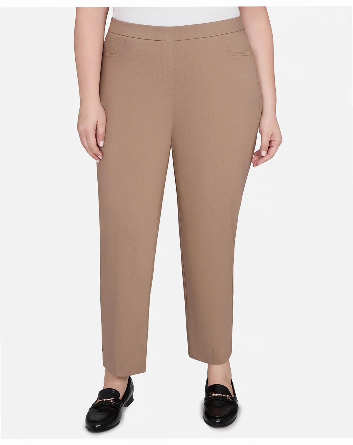 Plus Size Vienna Smooth Front Easy Fit Short Length Pant