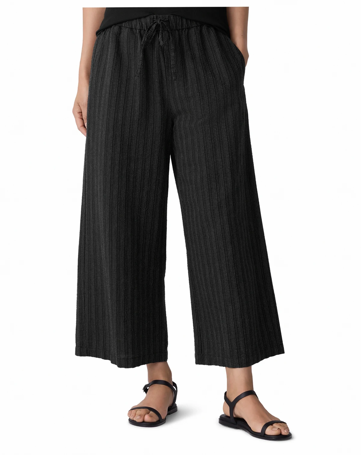 Petite Wide-Leg Cropped Pants