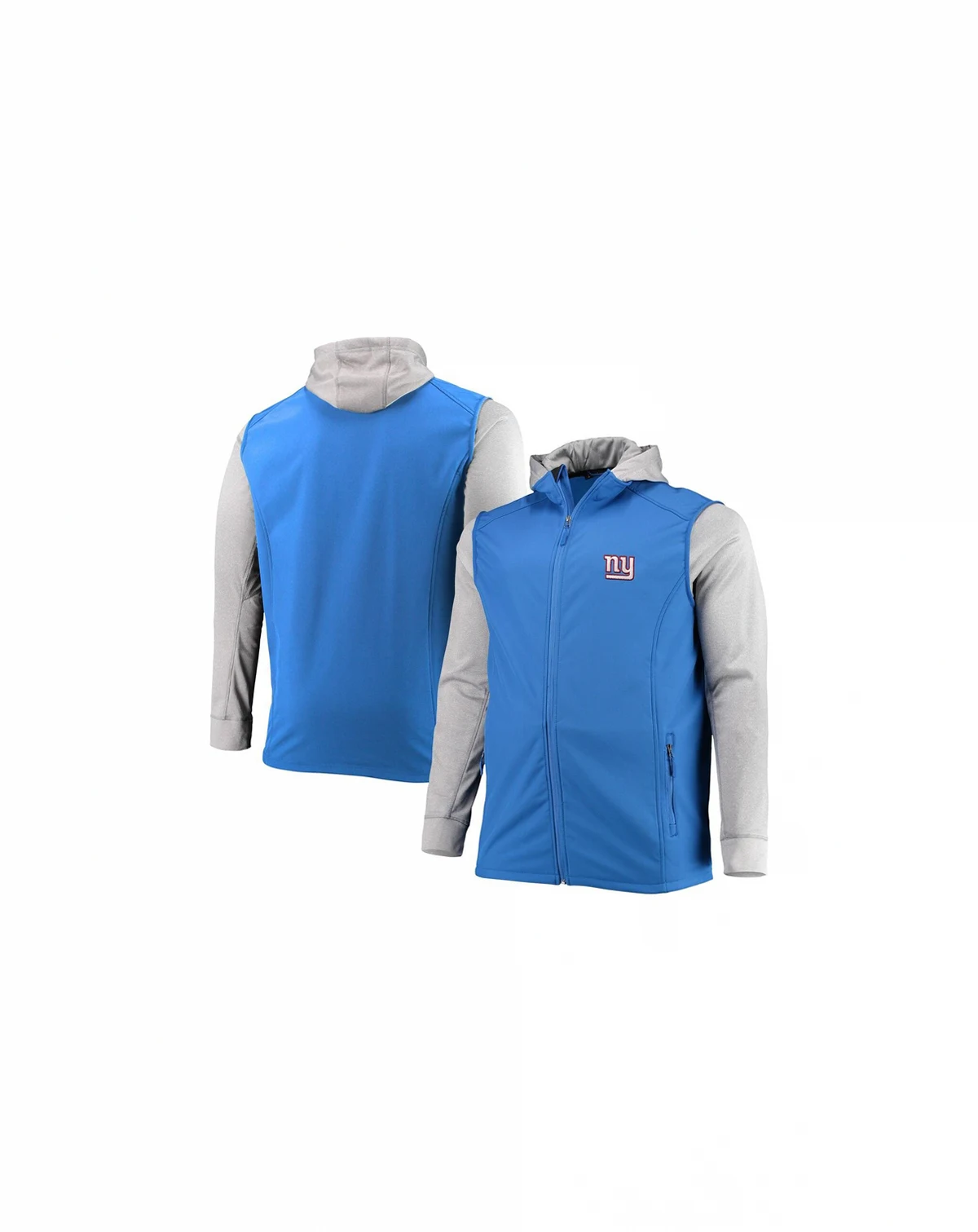 Men's Royal, Gray New York Giants Big and Tall Alpha Full-Zip Hoodie Jacket