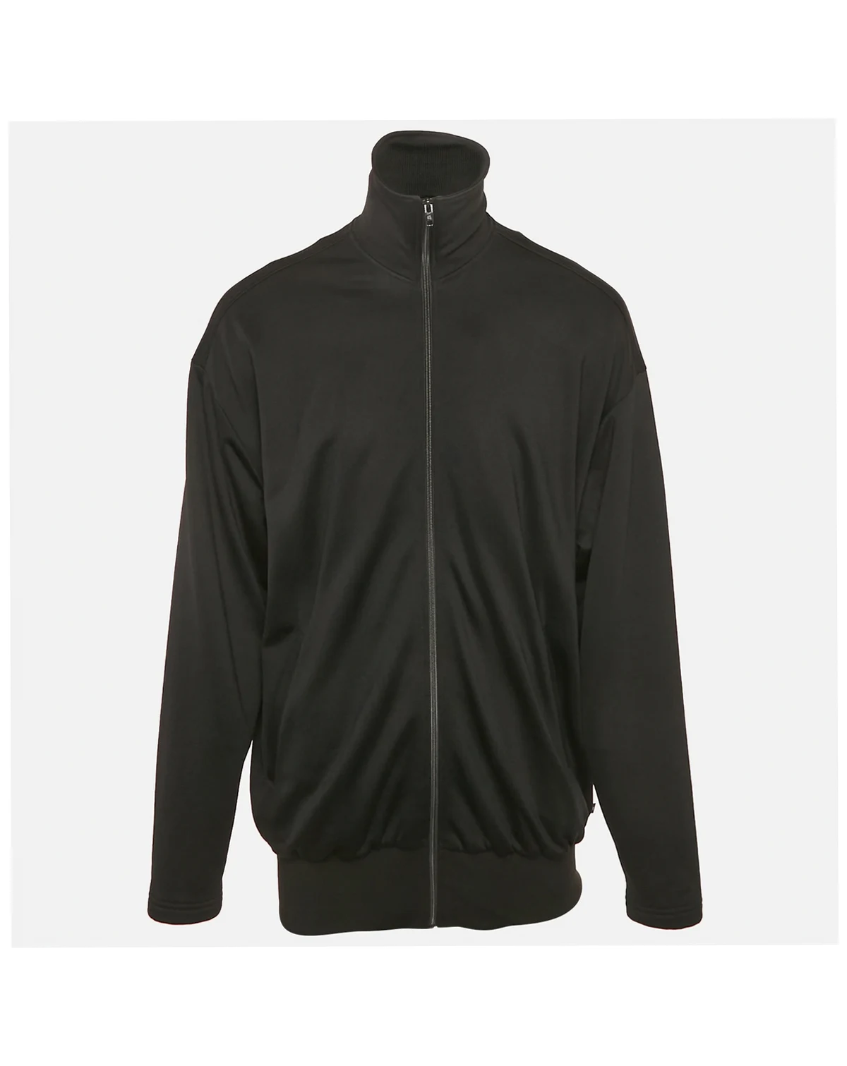 Men's Black Jersey Zip-Up Jacket