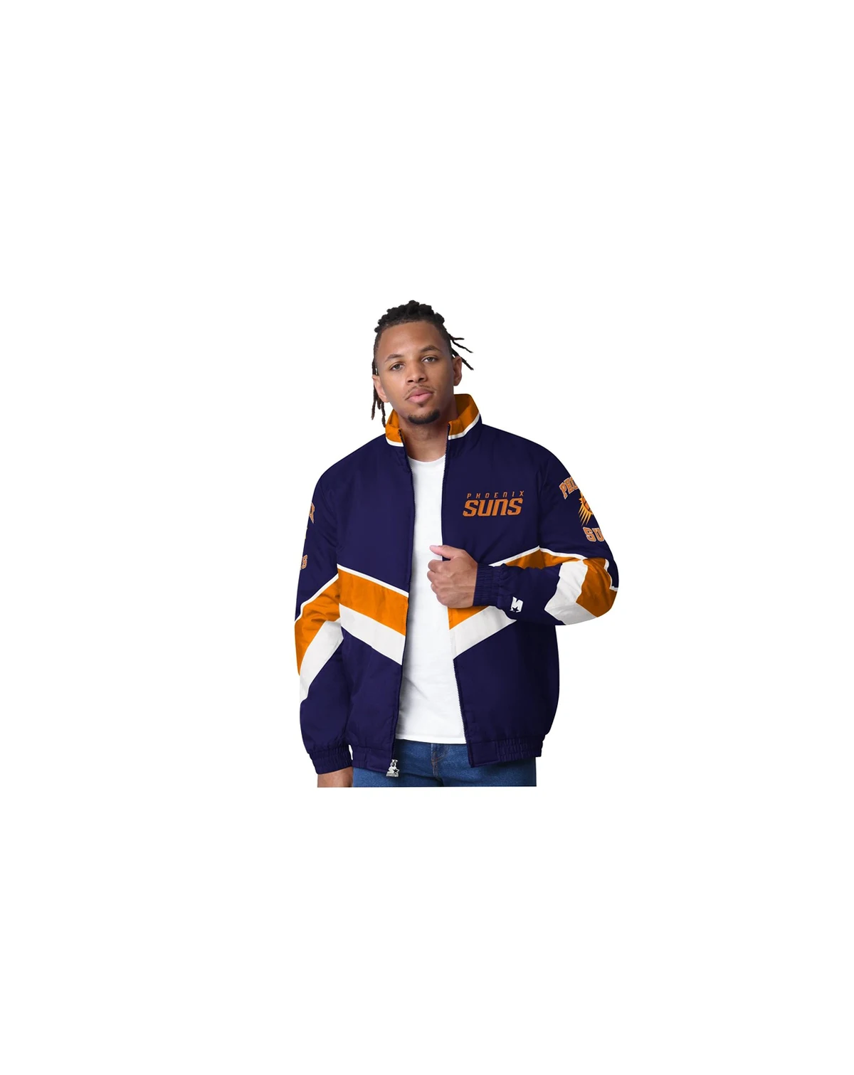 Men's Purple Phoenix Suns Captain Oxford Full-Zip Jacket