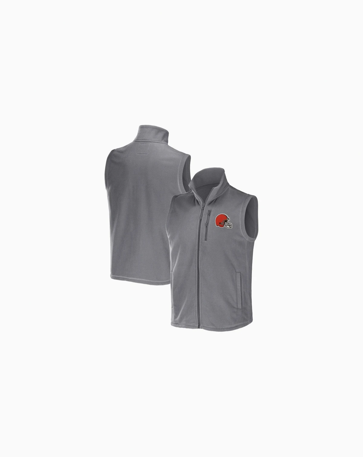 Men's NFL x Darius Rucker Collection by Gray Cleveland Browns Polar Fleece Full-Zip Vest