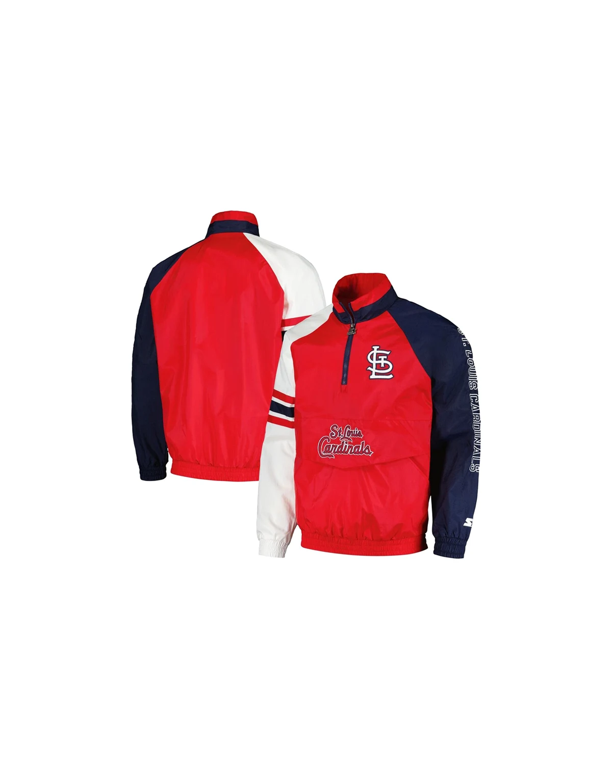 Men's Red/Navy St. Louis Cardinals Elite Raglan Half-Zip Jacket