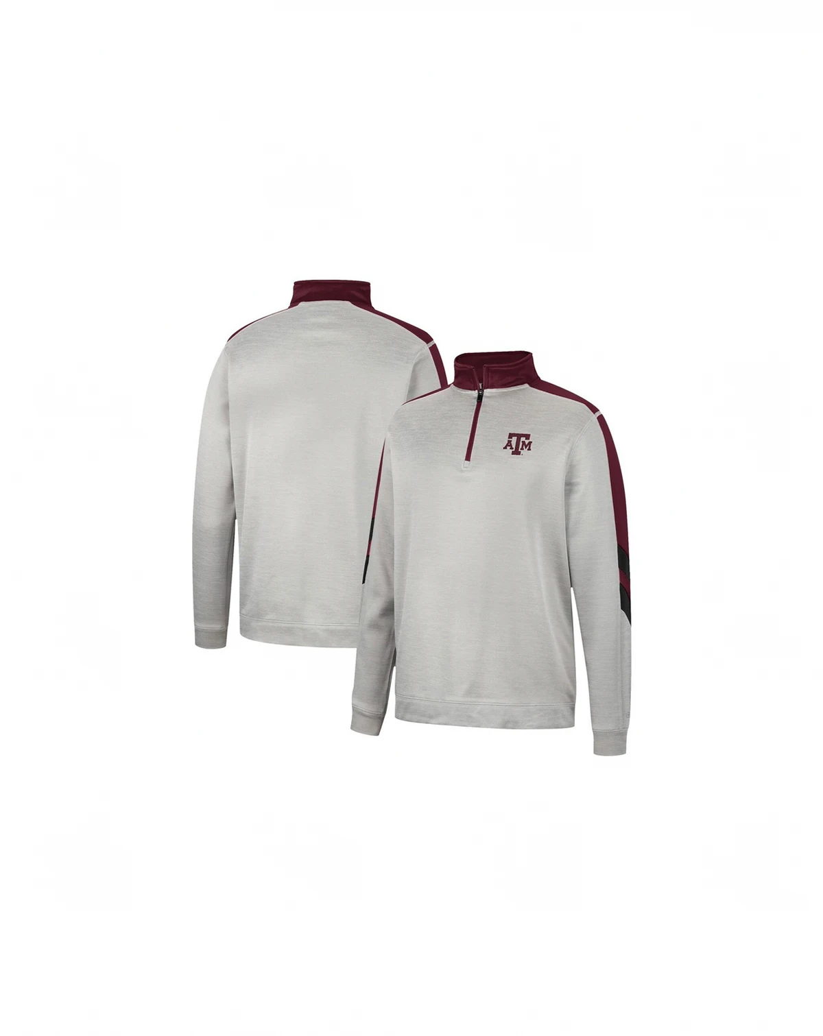 Men's Gray and Maroon Texas A&M Aggies Bushwood Fleece Quarter-Zip Jacket