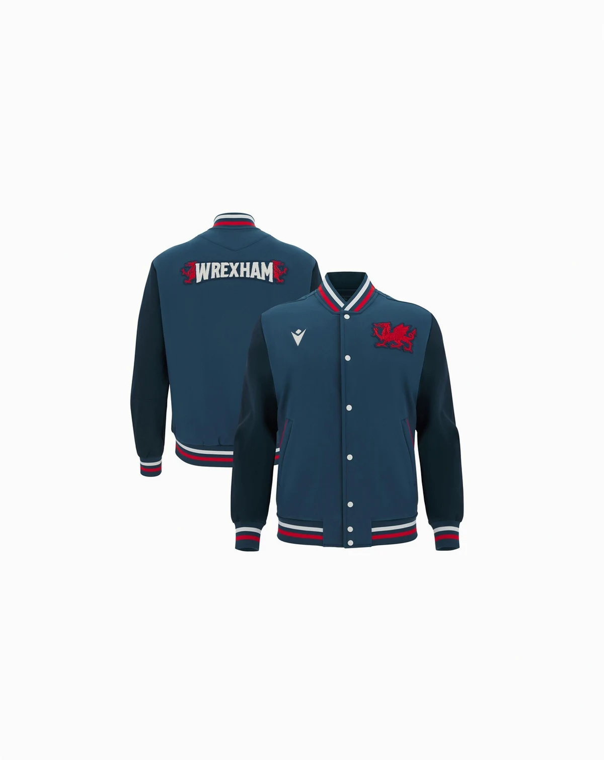Men's Navy Wrexham Anthem Full-Snap Varsity Jacket