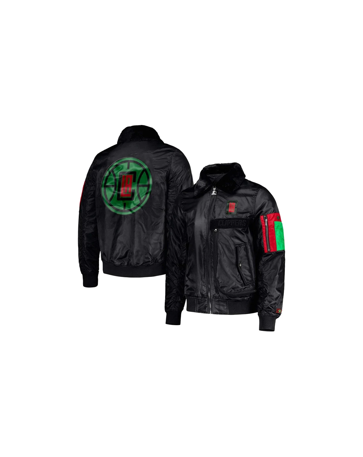 Men's x Ty Mopkins Black LA Clippers Black History Month Satin Full-Zip Jacket