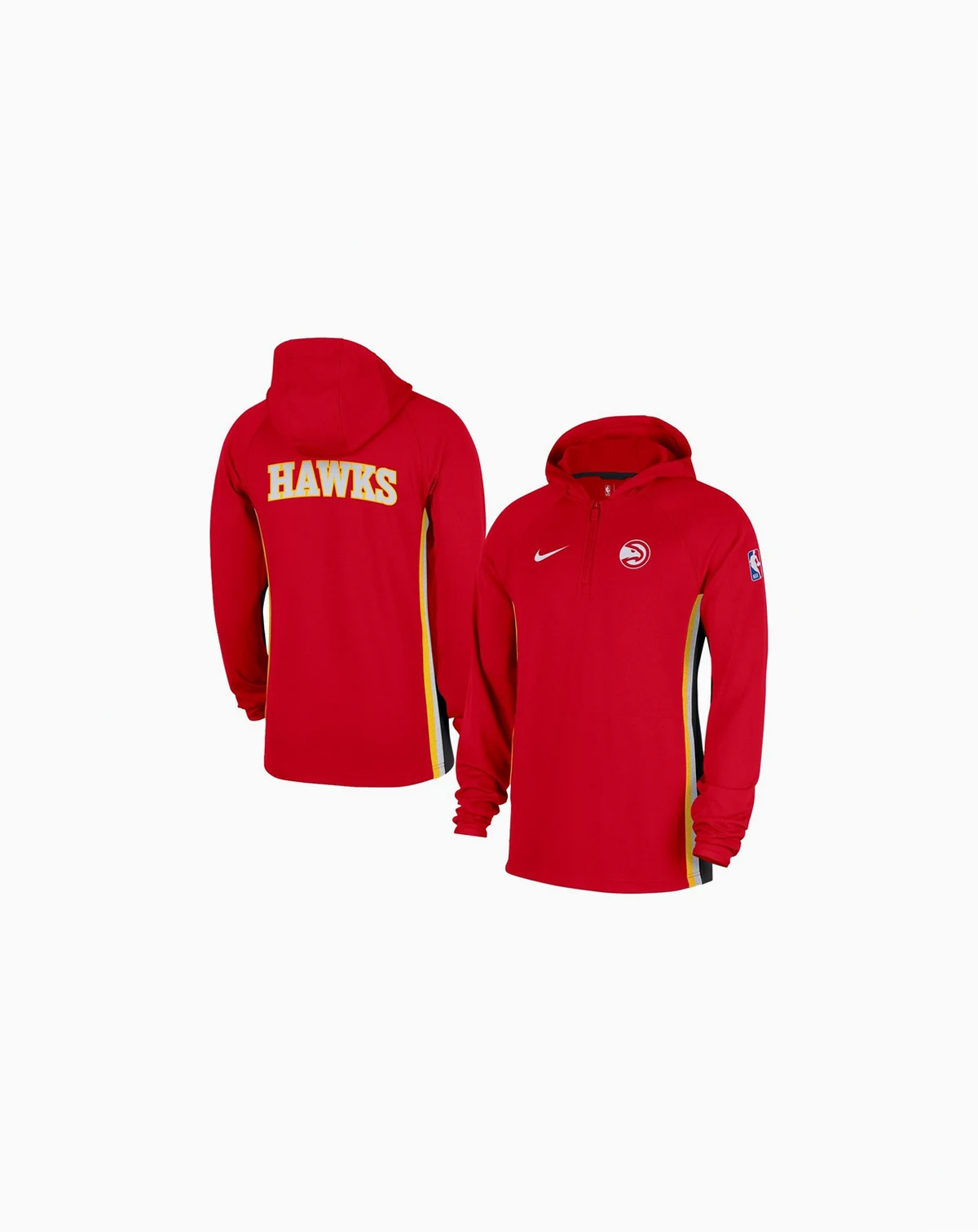 Men's Red Atlanta Hawks Authentic On Court Zone Quarter-Zip Dri-FIT Hoodie Jacket