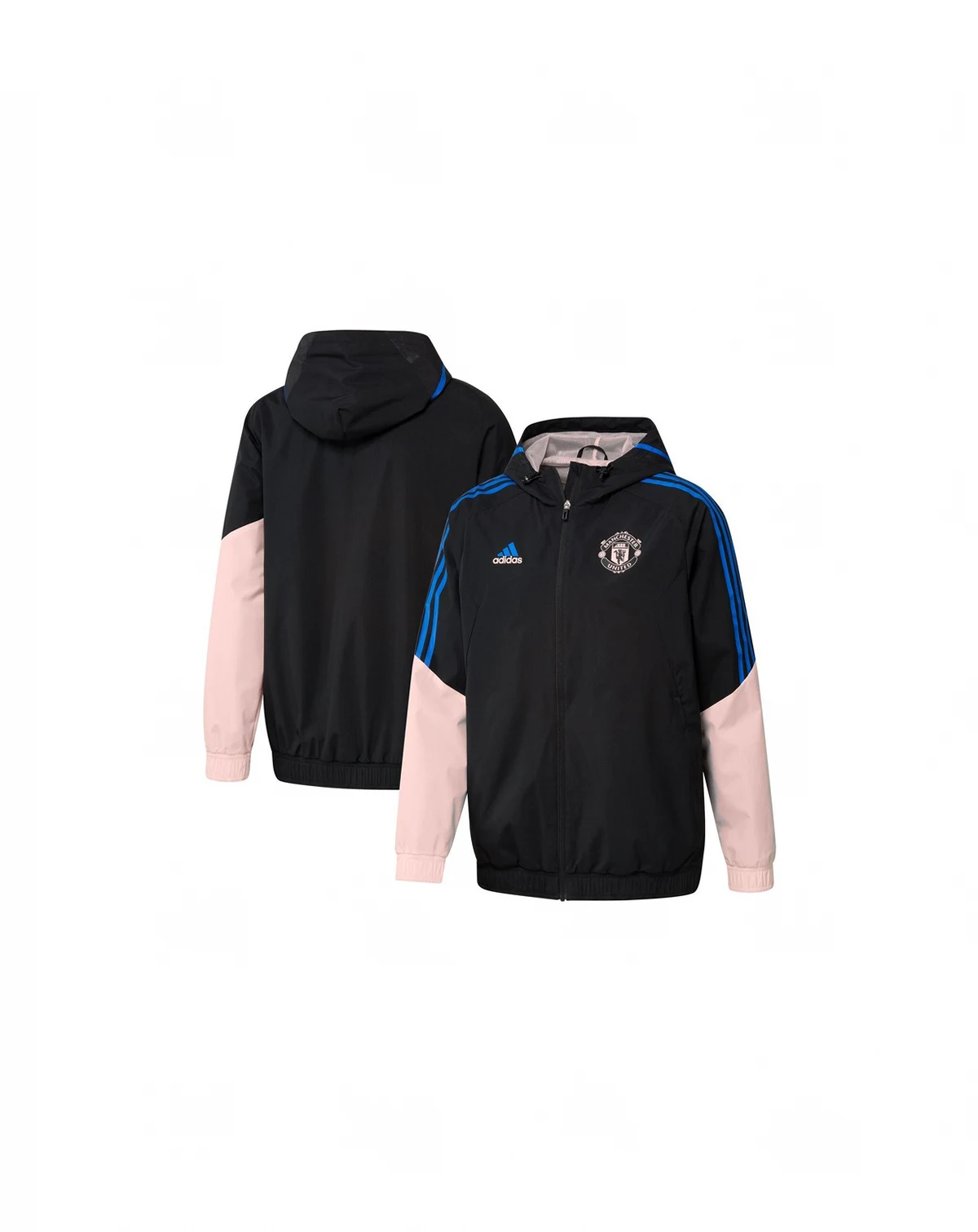 Men's Black Manchester United Training All-Weather Raglan Full-Zip Hoodie Jacket