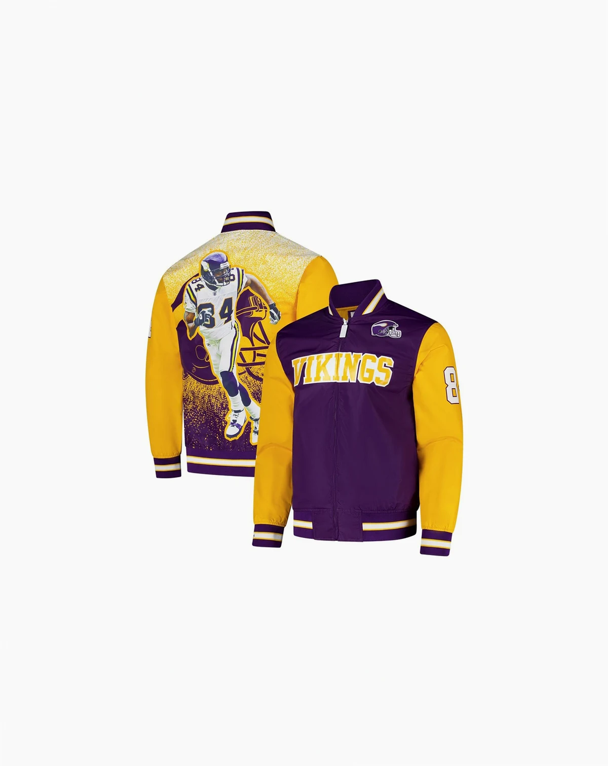 Men's Randy Moss Purple Minnesota Vikings Retired Player Satin Full-Zip Jacket