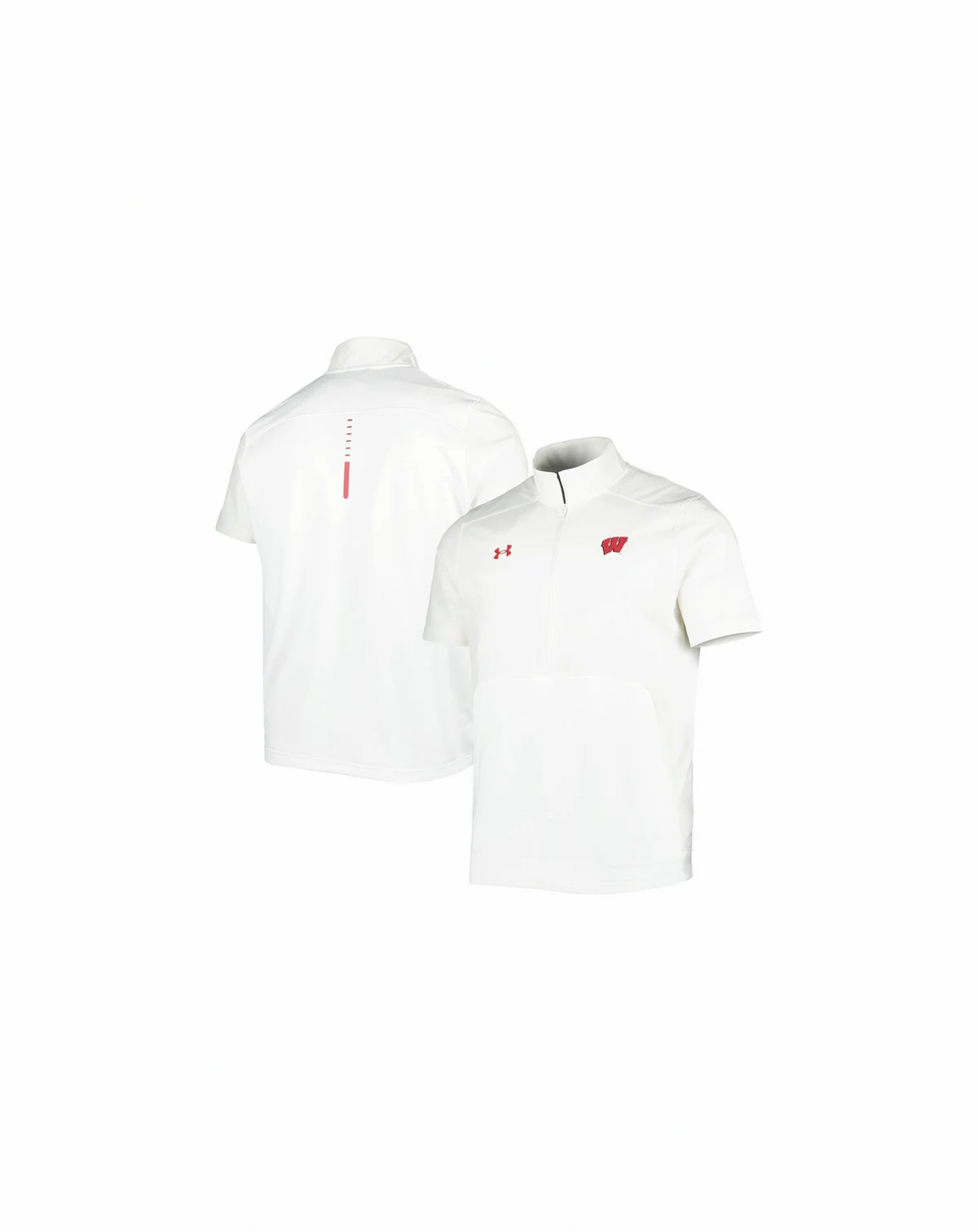 Men's White Wisconsin Badgers Motivate 2.0 Half-Zip Jacket