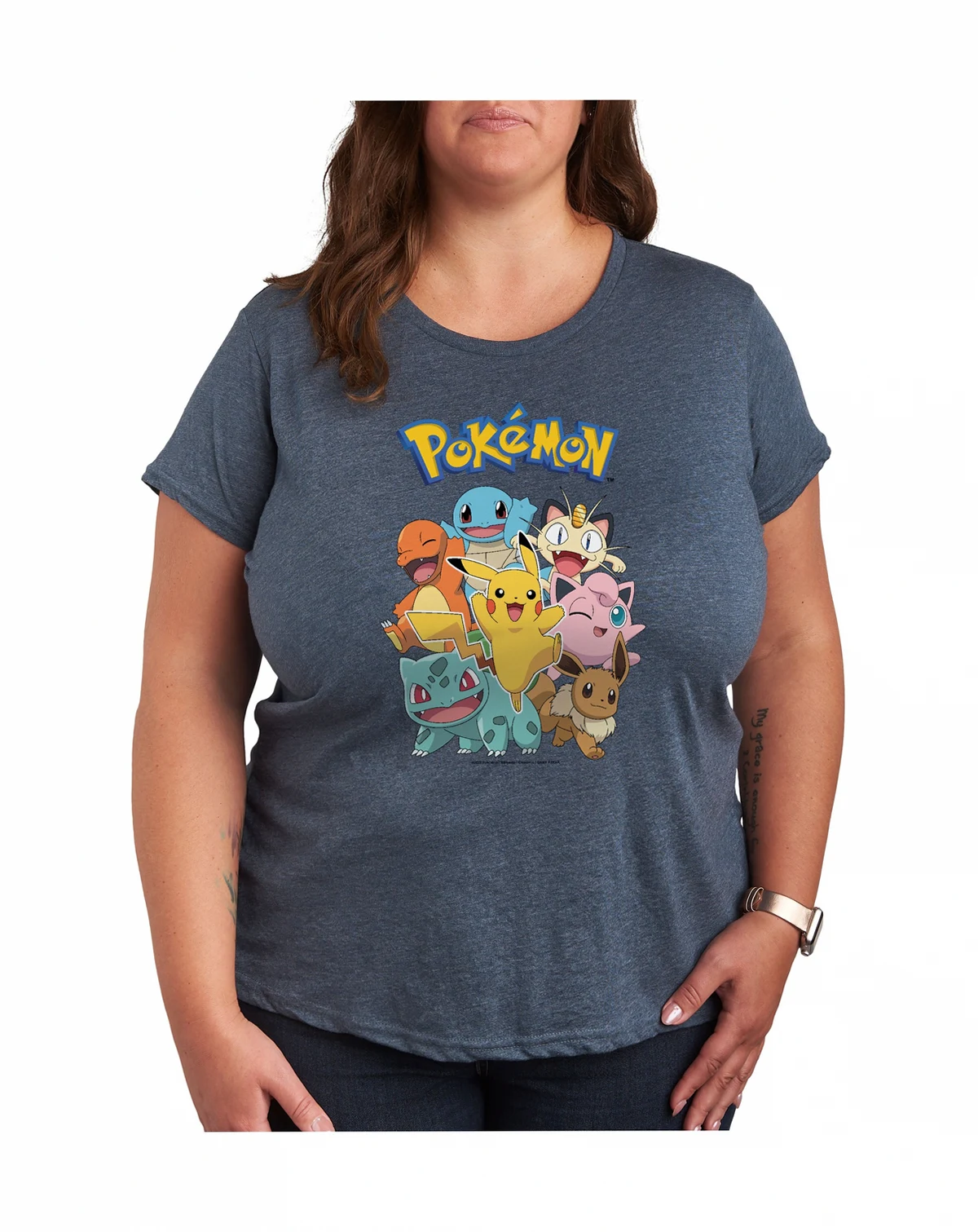 Trendy Plus Size Pokemon Graphic T-shirt