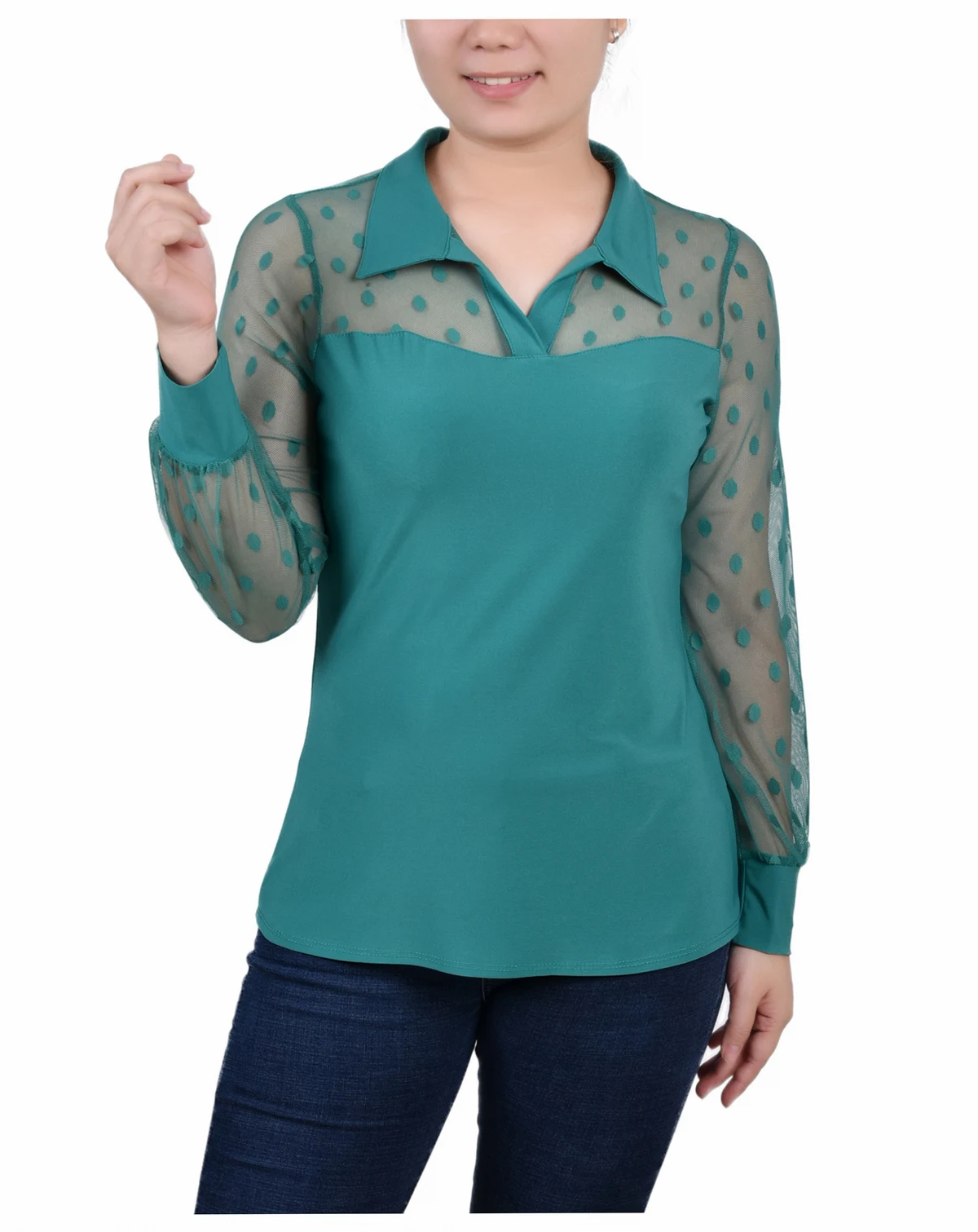 Women's Mesh Sleeve Top