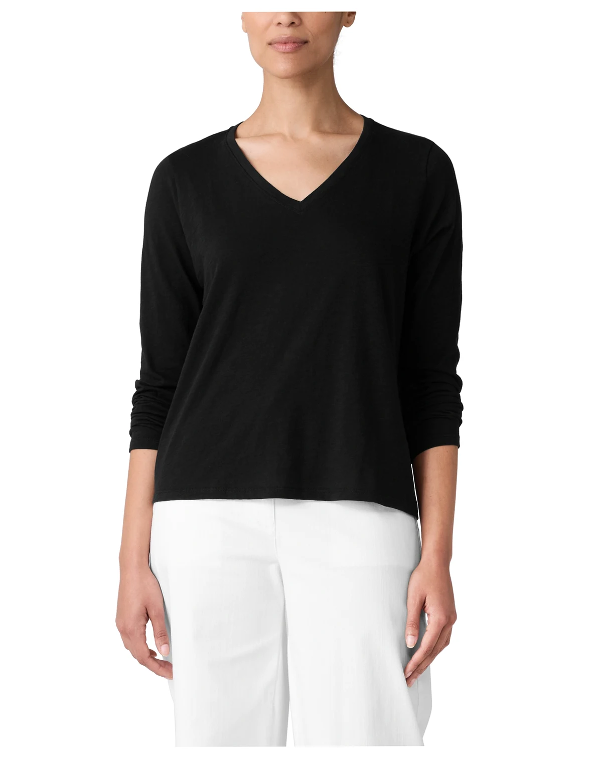 Women's V-Neck Long-Sleeve T-Shirt