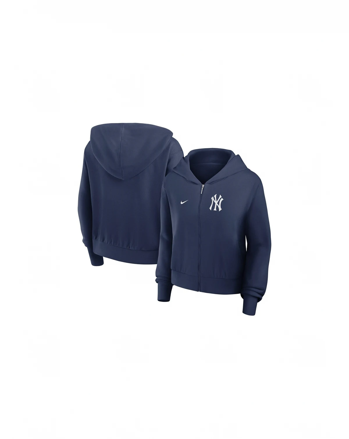 Women's Navy New York Yankees Lightweight Full-Zip Hoodie