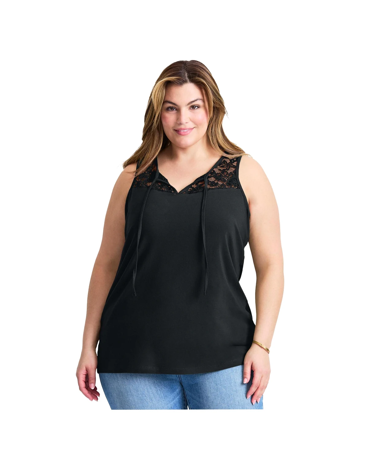 Women's Lace Yoke Detail Tank