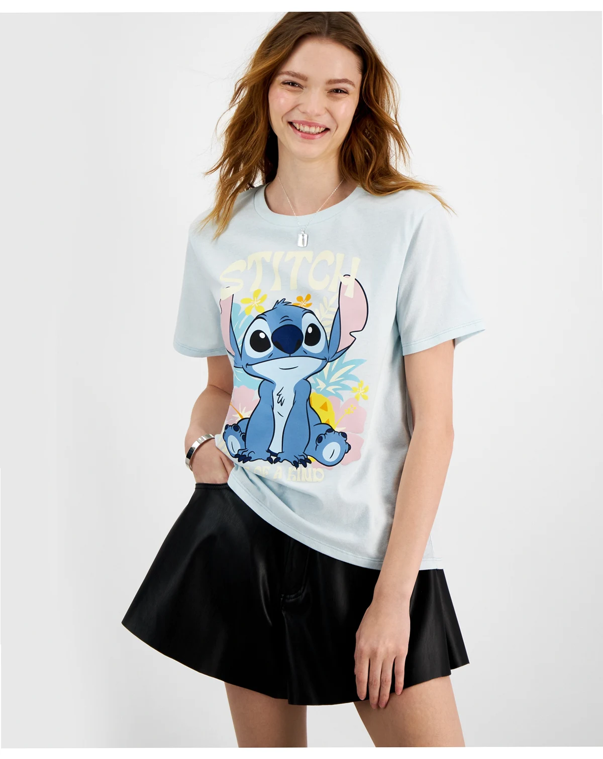 Juniors' Stitch Short-Sleeve Graphic T-Shirt