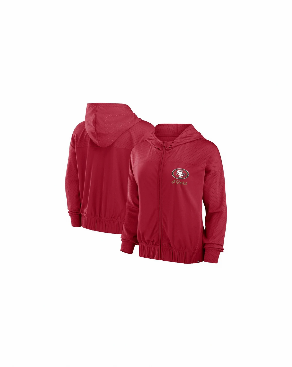 Women's Scarlet San Francisco 49ers Script Lock Full-Zip Hoodie