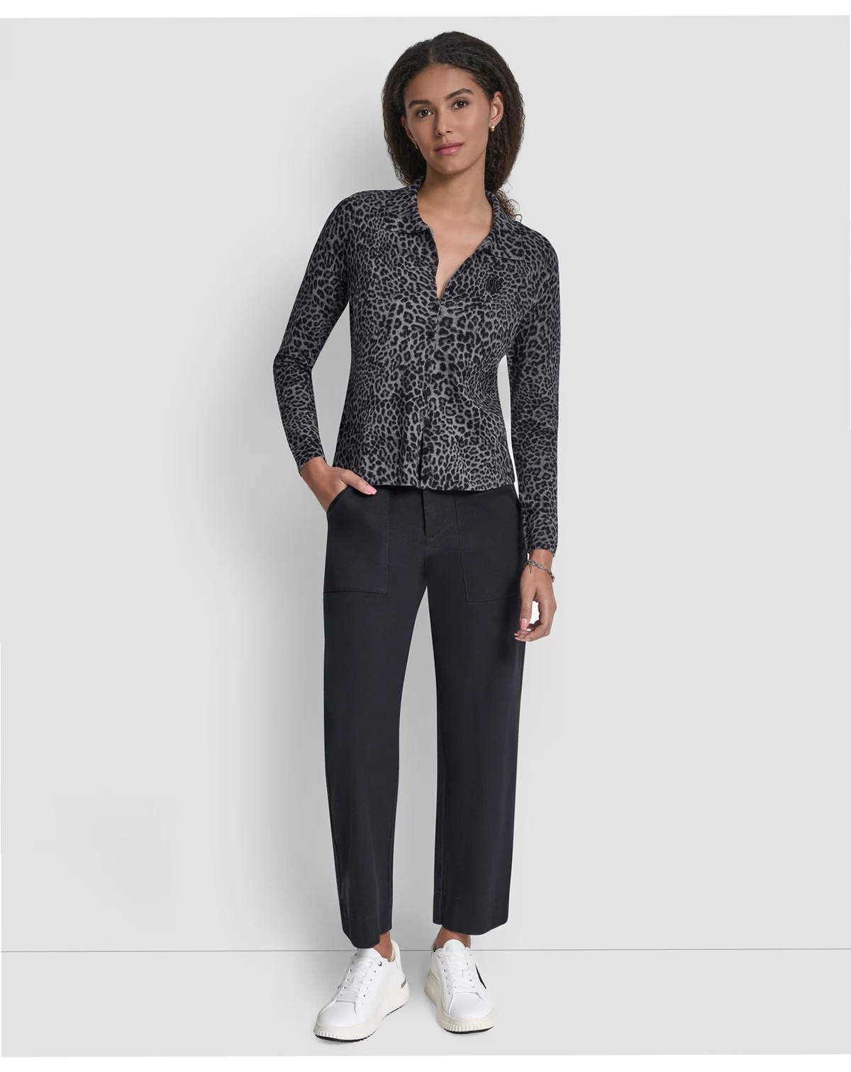 Women's Mini Leopard Print Cardigan Top