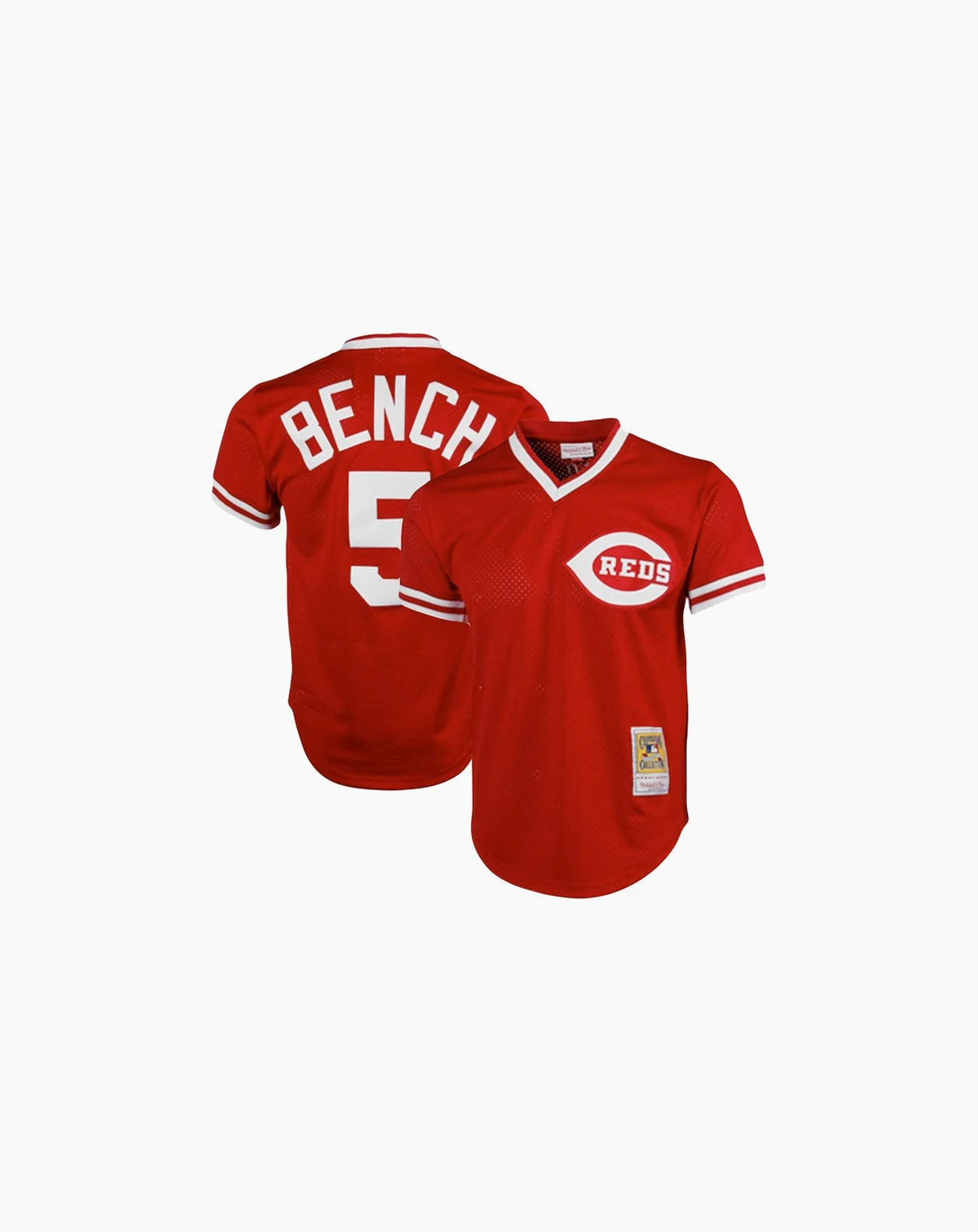 Men's Johnny Bench Red Cincinnati Reds Cooperstown Collection Big and Tall Mesh Batting Practice Jersey