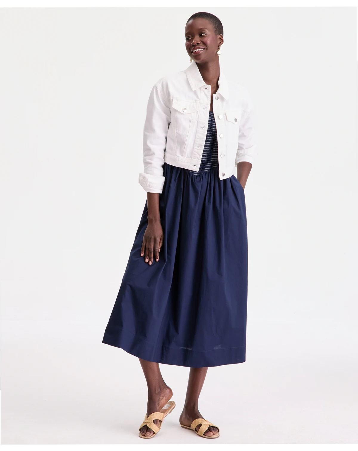 Women's Cropped Denim Trucker Jacket, Macy's Exclusive