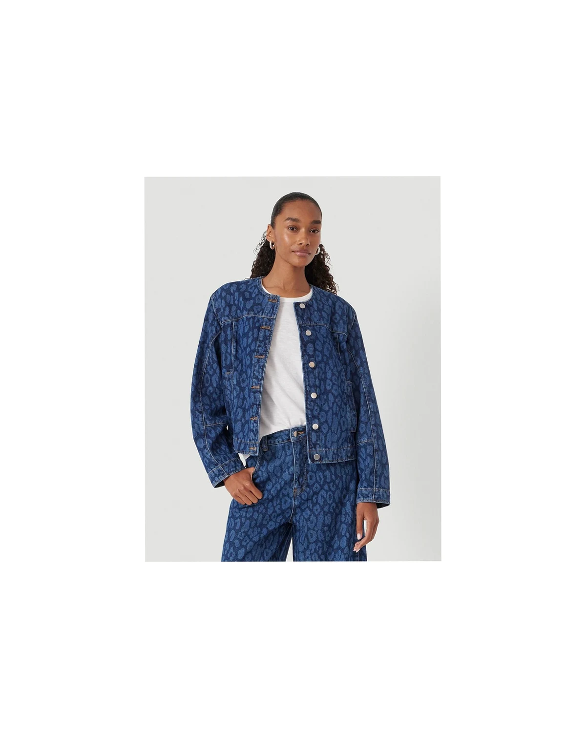 Women's Velma Leopard Print Denim Jacket