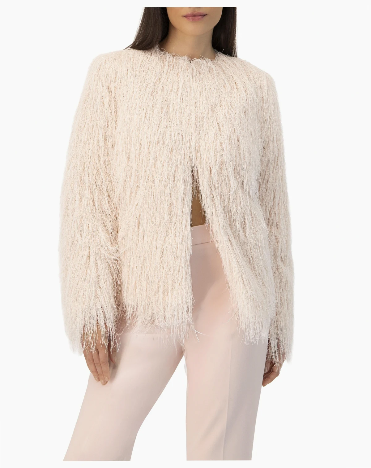 Women's Fringe Coat with Snap Closures