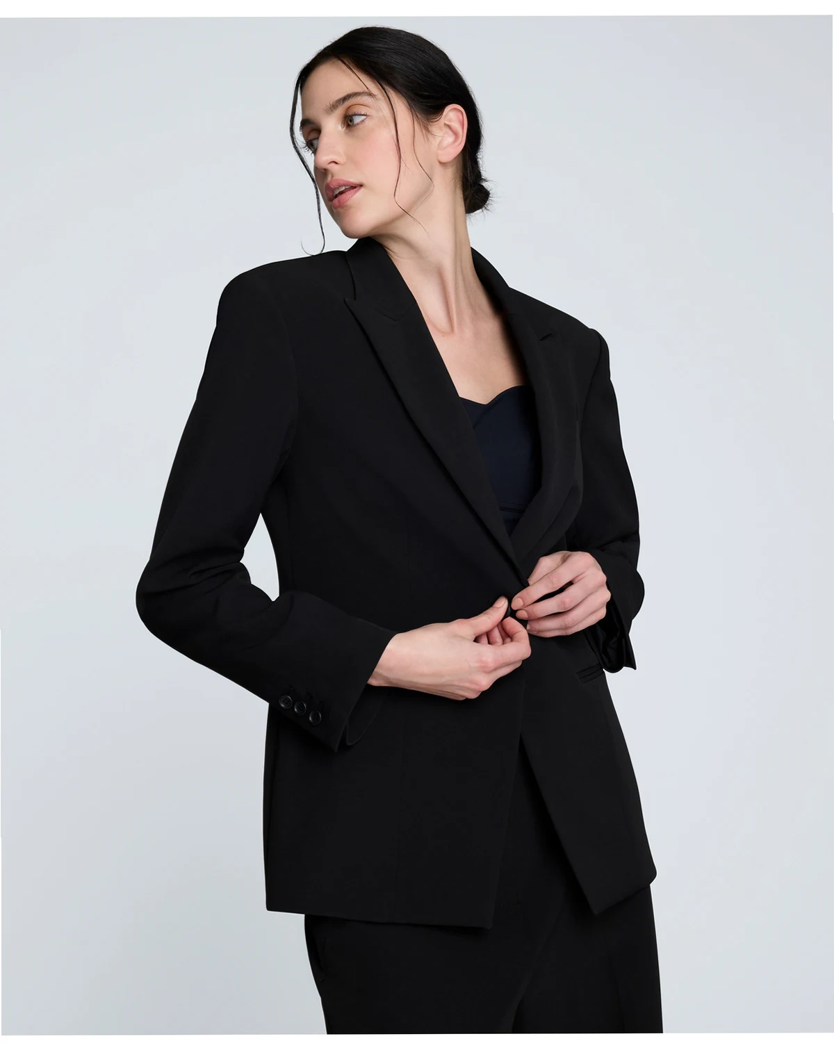 Women’s Luxe Stretch Twill One-Button Blazer