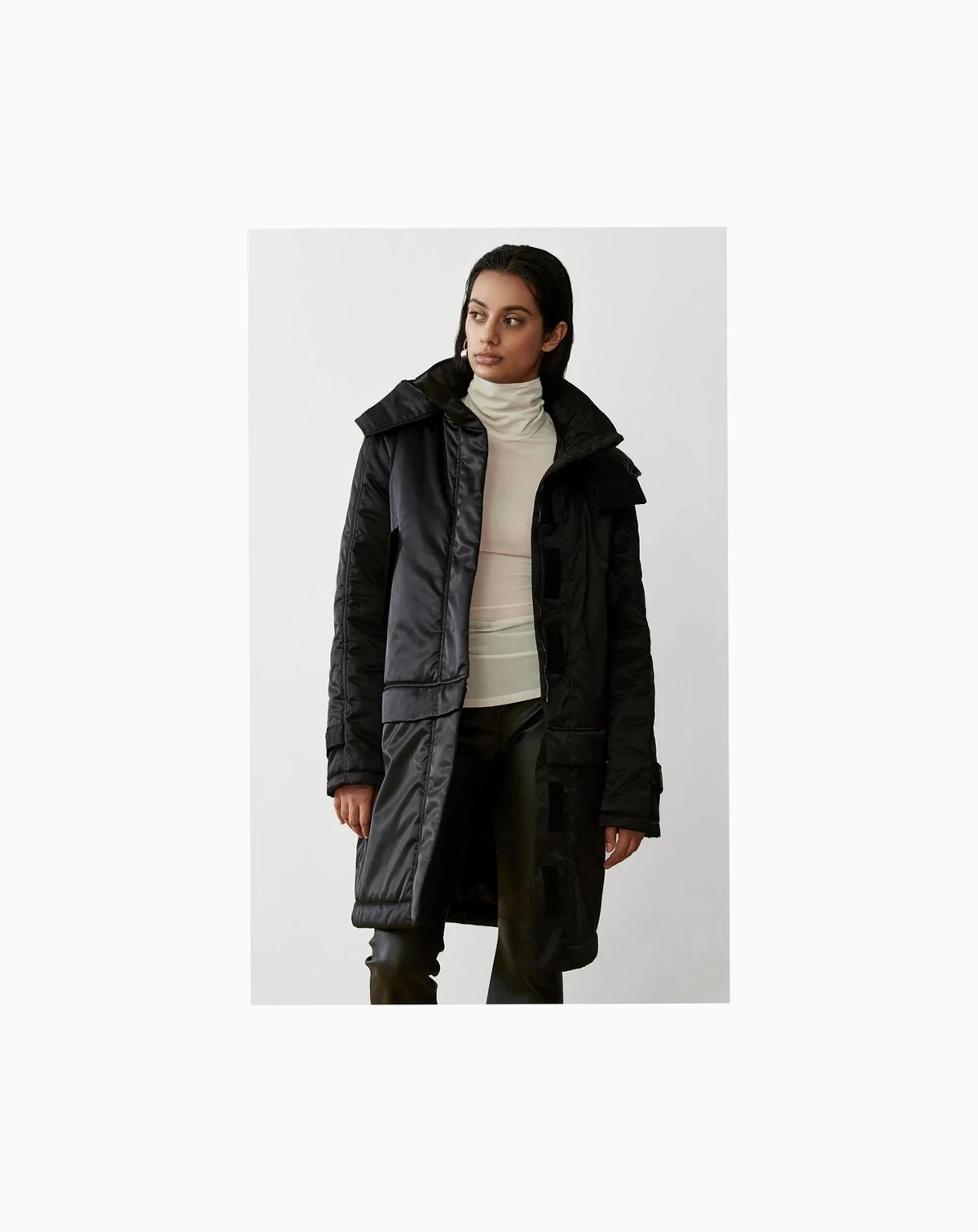 Women's Convertiable satin down coat