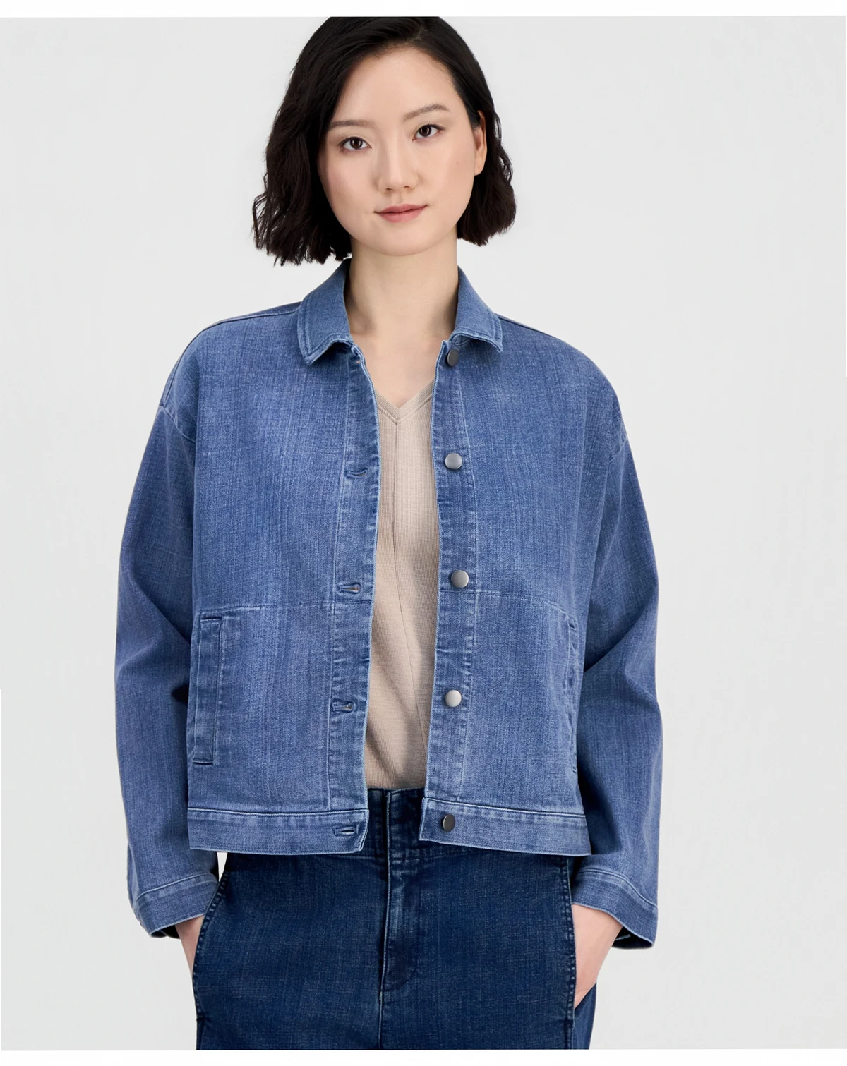 Women's Classic-Collar Denim Jacket, Regular & Petite