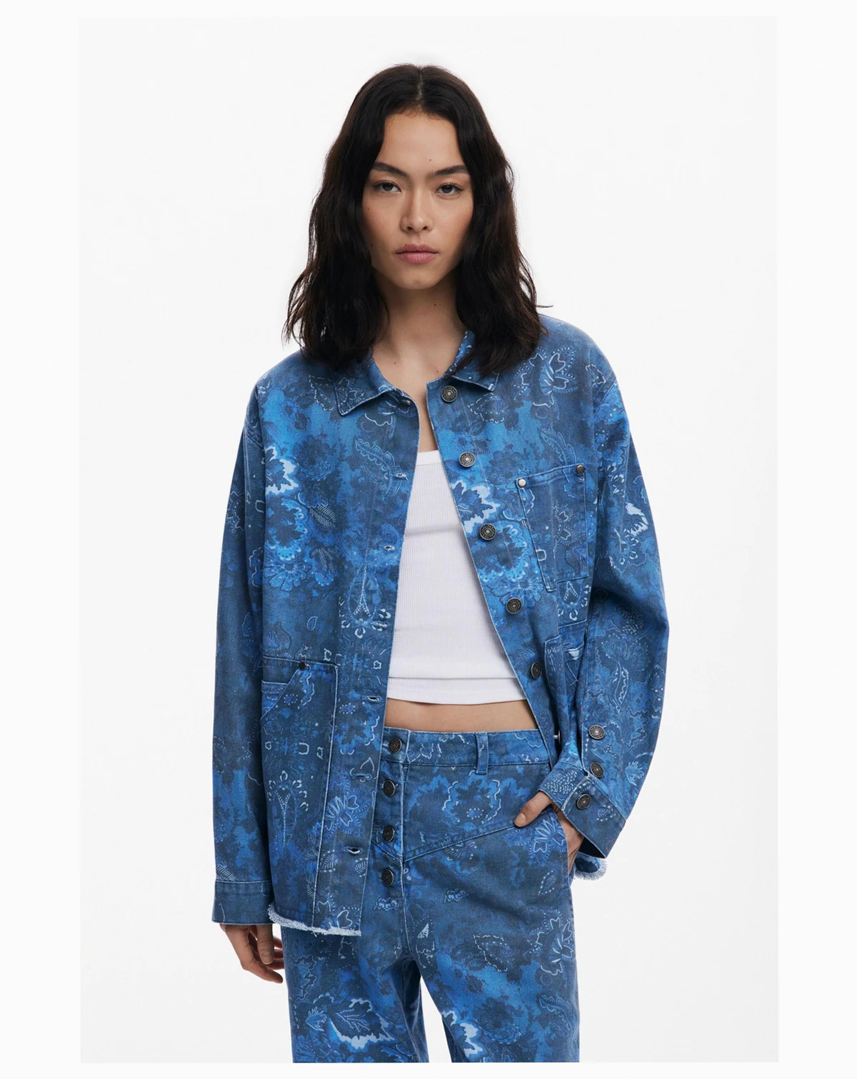 Women's Frayed paisley jacket