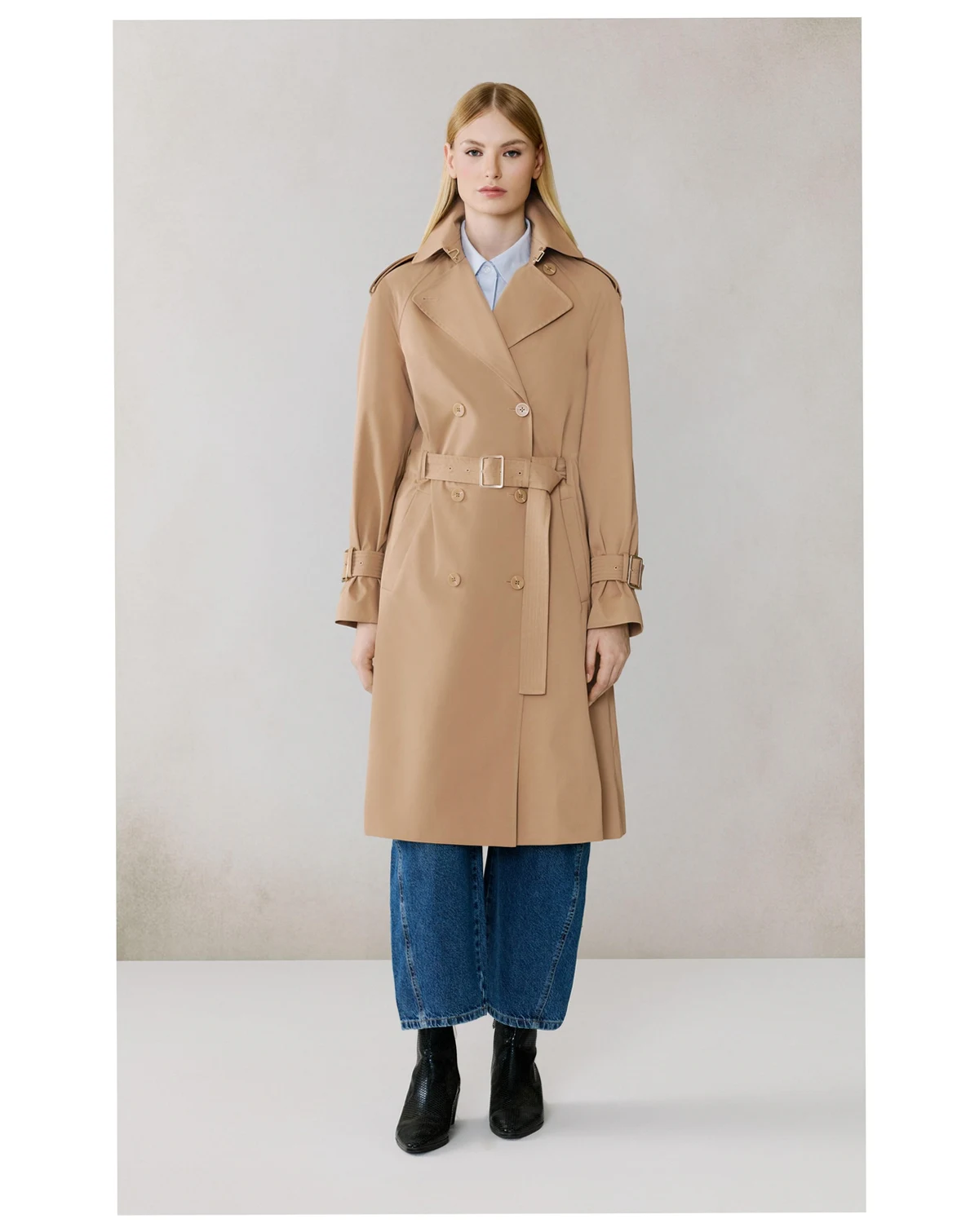 Womens Becky-L Long Trench Coat