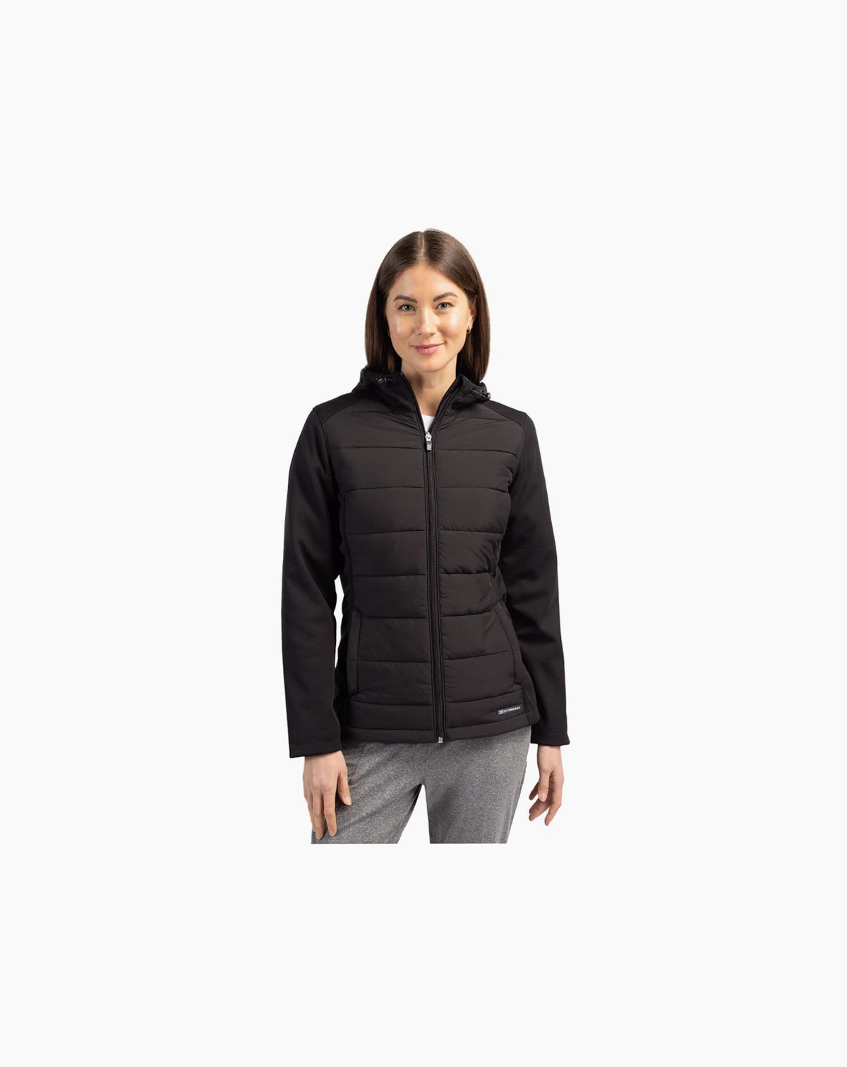 Women's Evoke Hybrid Softshell Full Zip Hooded Long SleeveJacket