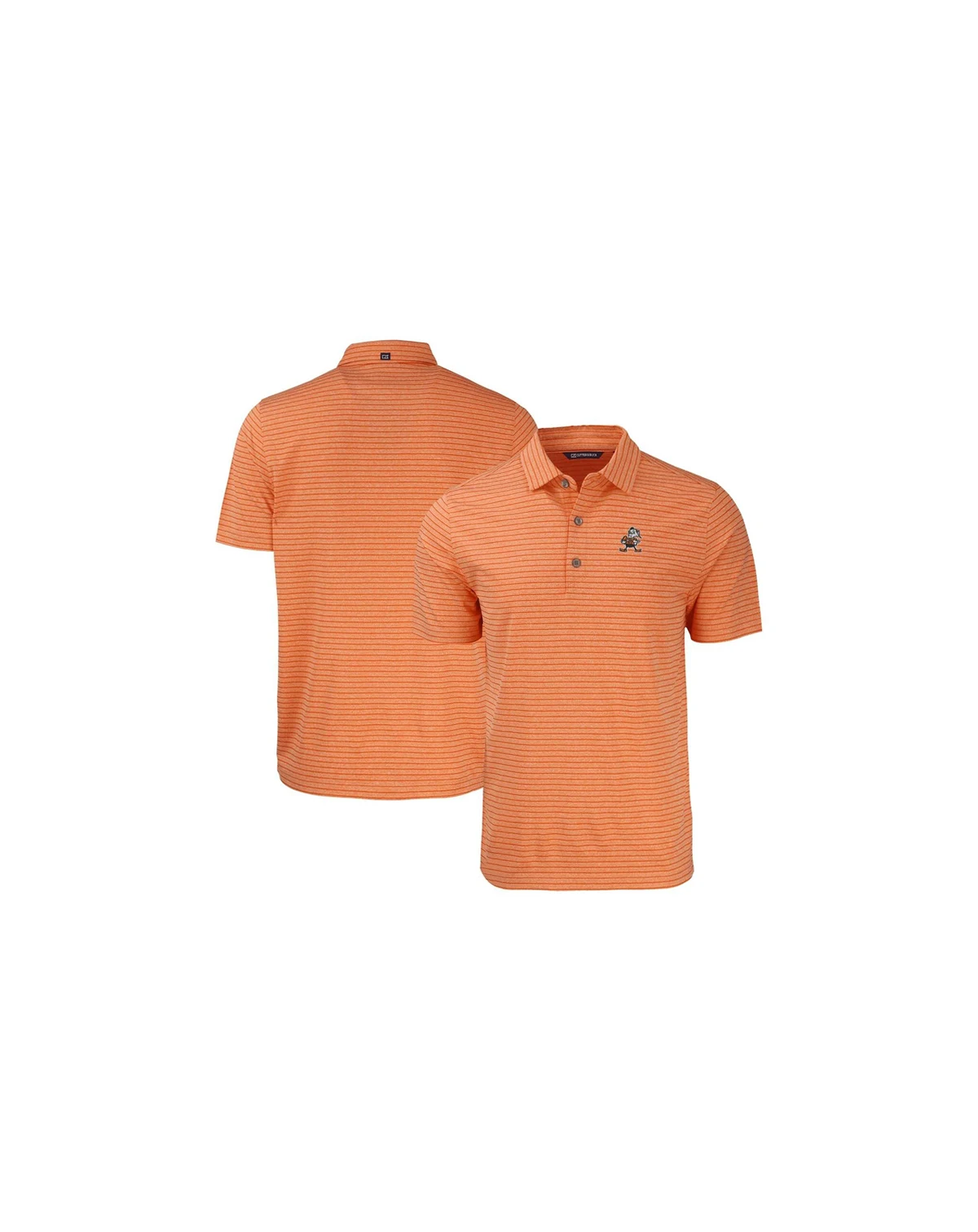 Men's Heather Orange Cleveland Browns Throwback Forge Eco Heather Stripe Stretch Polo