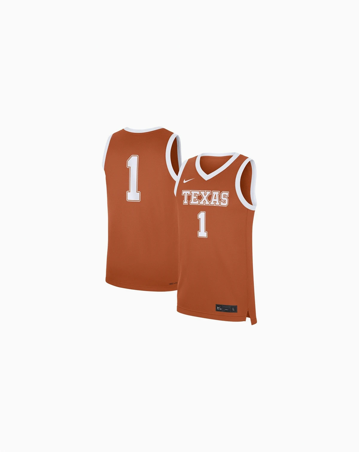 Men's 1 Texas Orange Texas Longhorns Road Replica Jersey