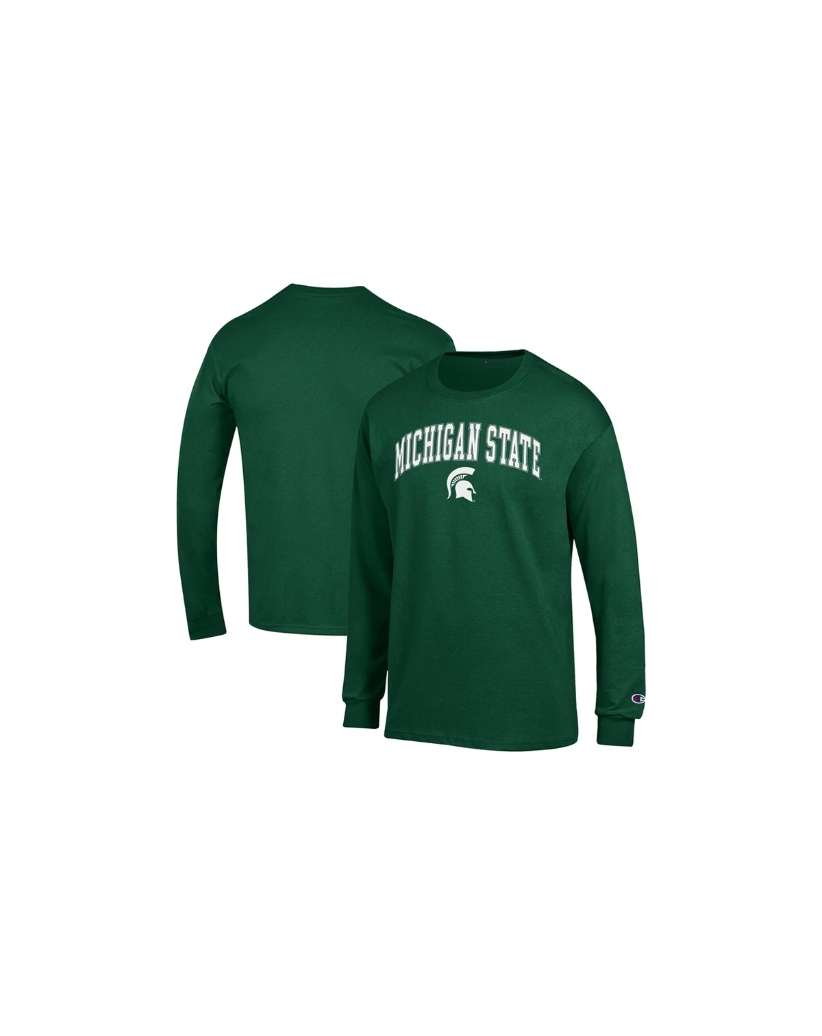 Men's Green Michigan State Spartans Arch Over Logo Long Sleeve T-Shirt