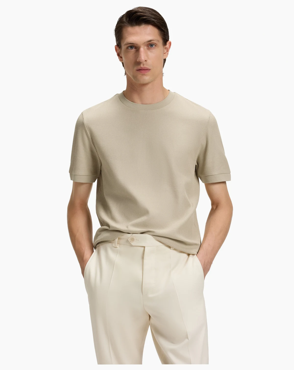 Men's Regular-Fit Structured Cotton T-Shirt