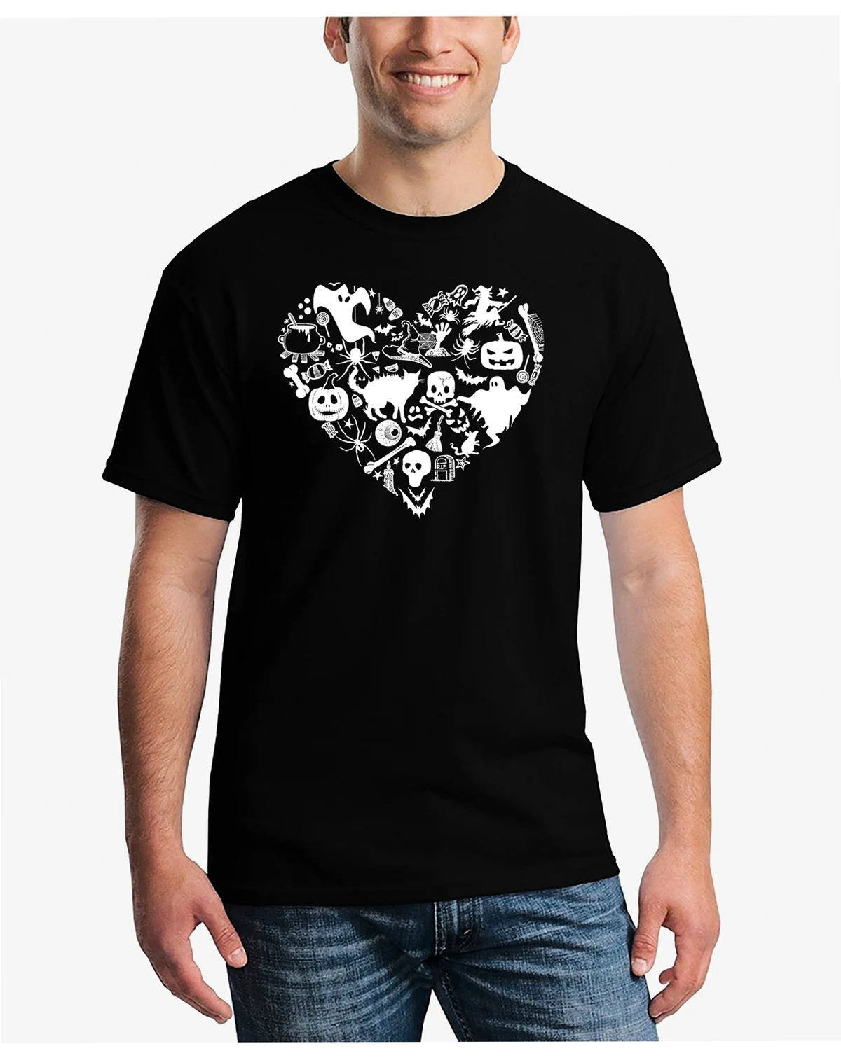 Men's Halloween Heart Word Art T-Shirt