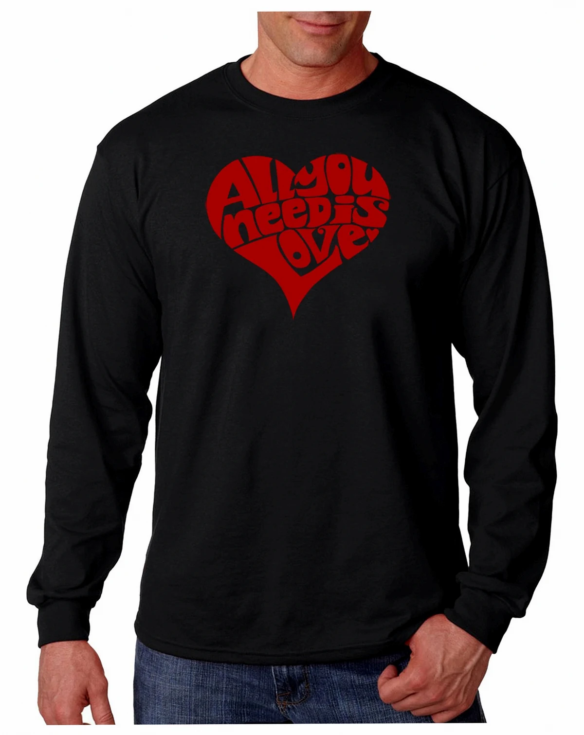 Men's All You Need Is Love Word Art Long Sleeve T-shirt