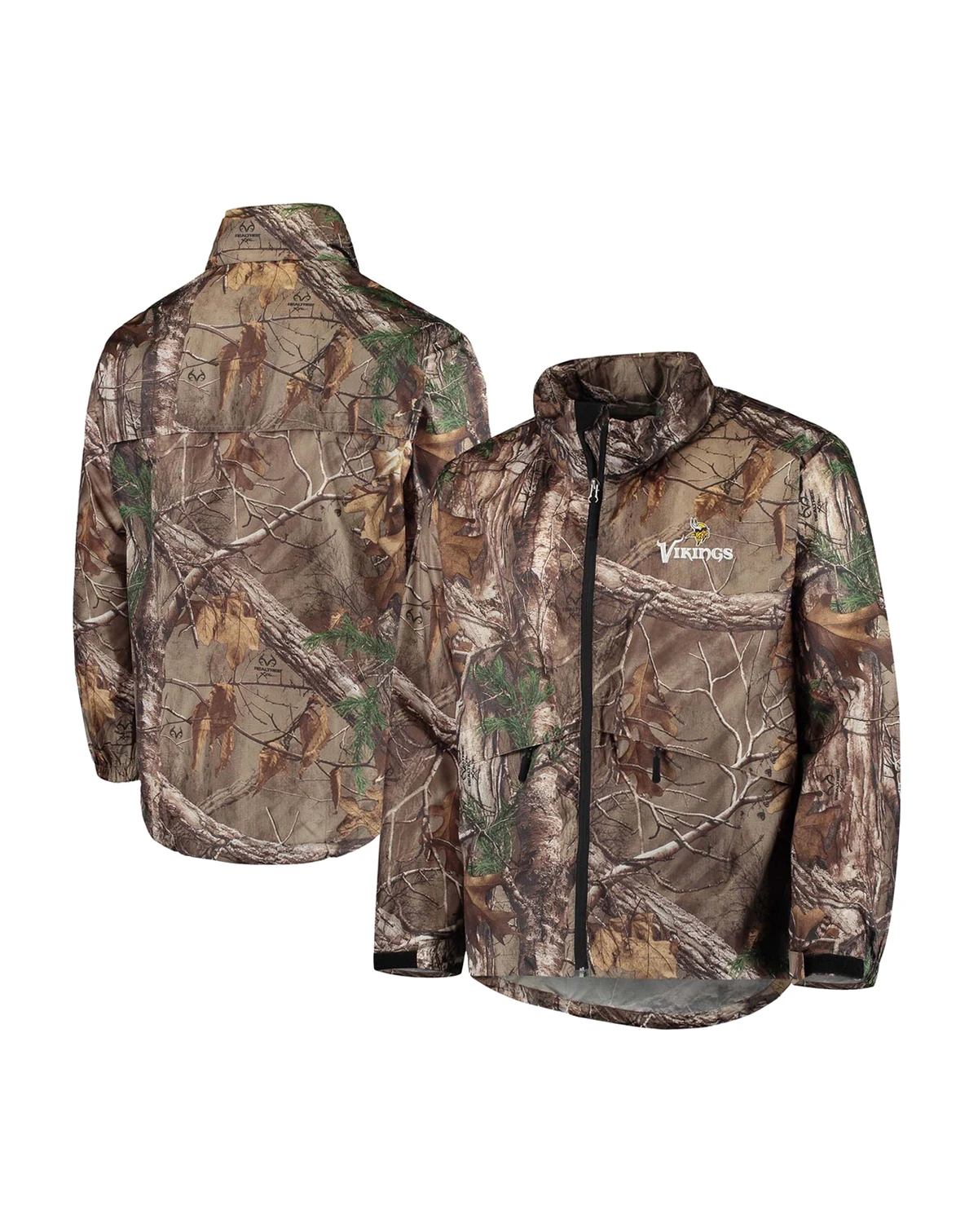Men's Realtree Camo Minnesota Vikings Sportsman Waterproof Packable Full-Zip Jacket