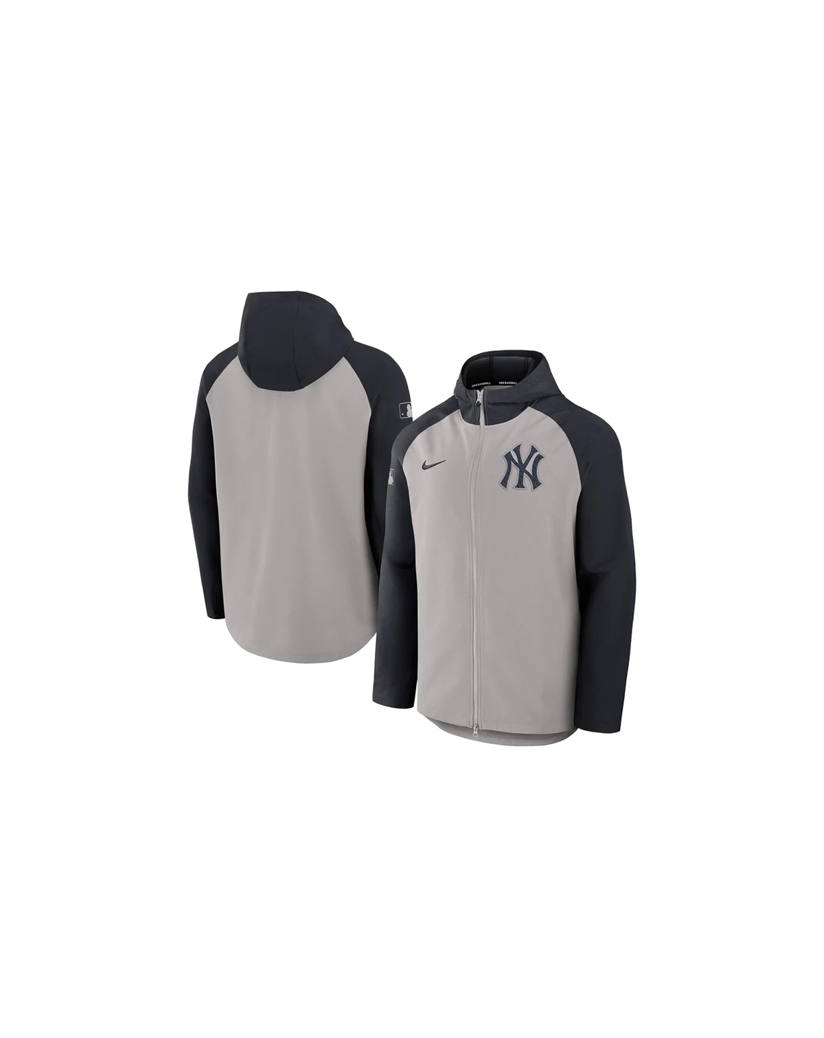 Men's Gray/Navy New York Yankees Authentic Collection Raglan Performance Full-Zip Jacket