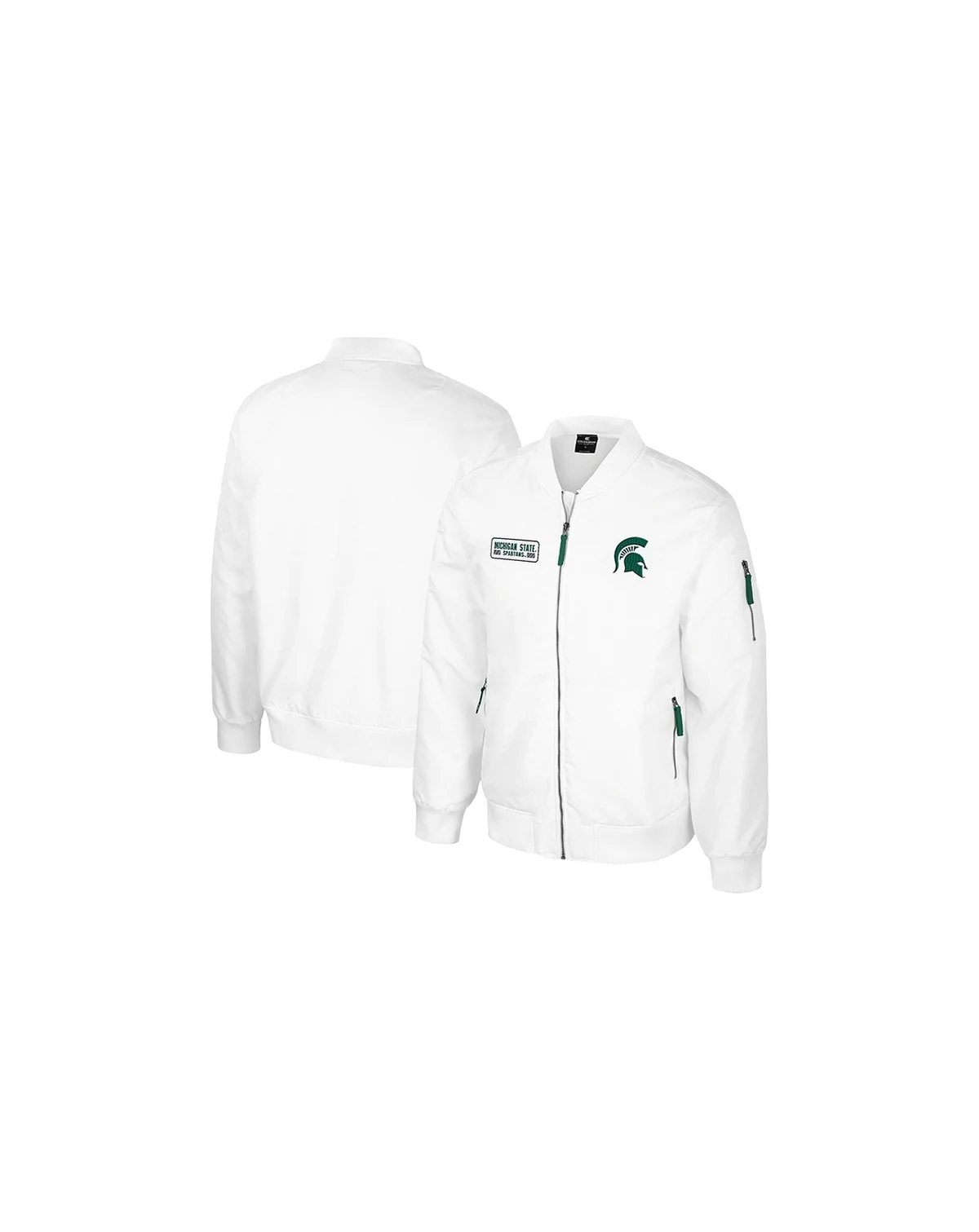Men's Michigan State Spartans White Rabbit Full-Zip Bomber Jacket