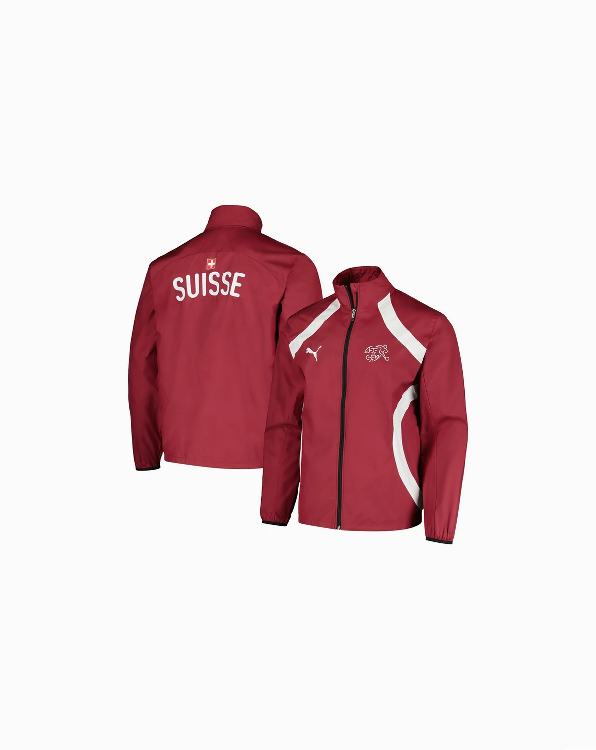 Men's Red Switzerland National Team 2024 Pre-Match Full-Zip Hoodie Jacket