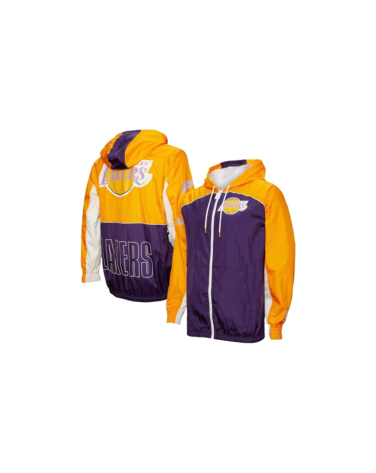 Men's Purple Los Angeles Lakers Hardwood Classics Big Shot Premium Full-Zip Windbreaker Jacket