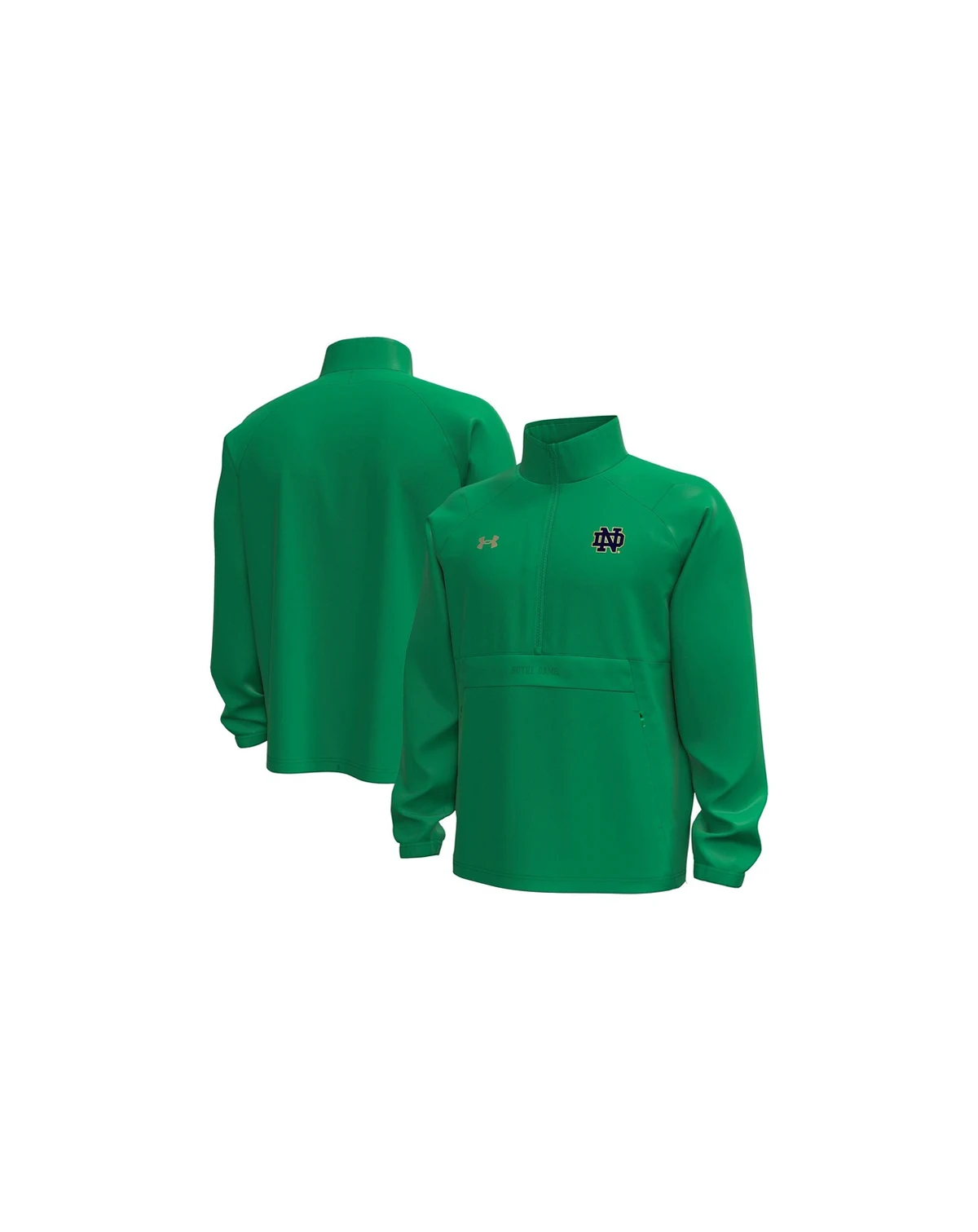Men's Green Notre Dame Fighting Irish Unstoppable Woven Anorak Storm Tech Half-Zip Jacket