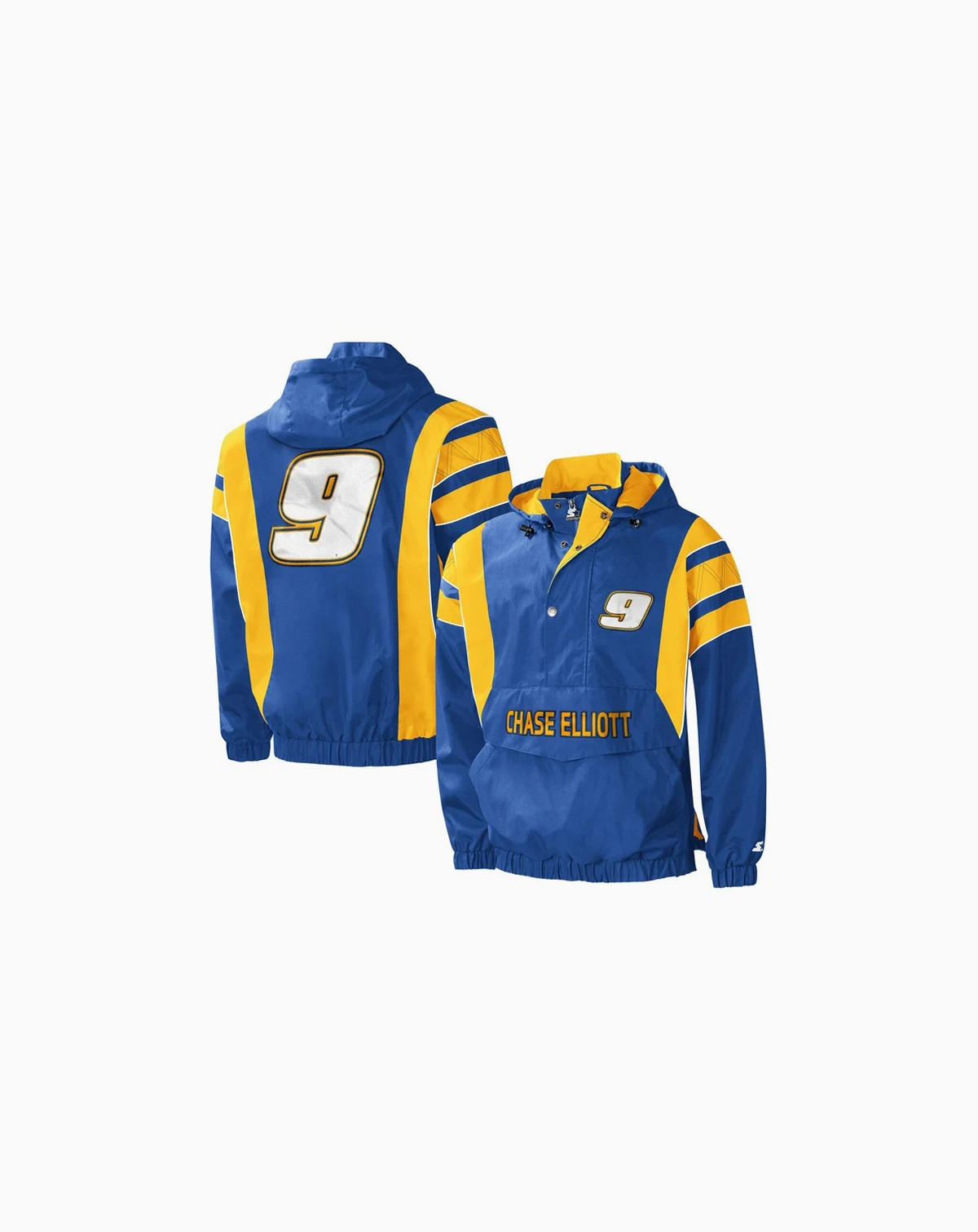 Men's Royal/Yellow Chase Elliott Impact Half-Snap Pullover Jacket