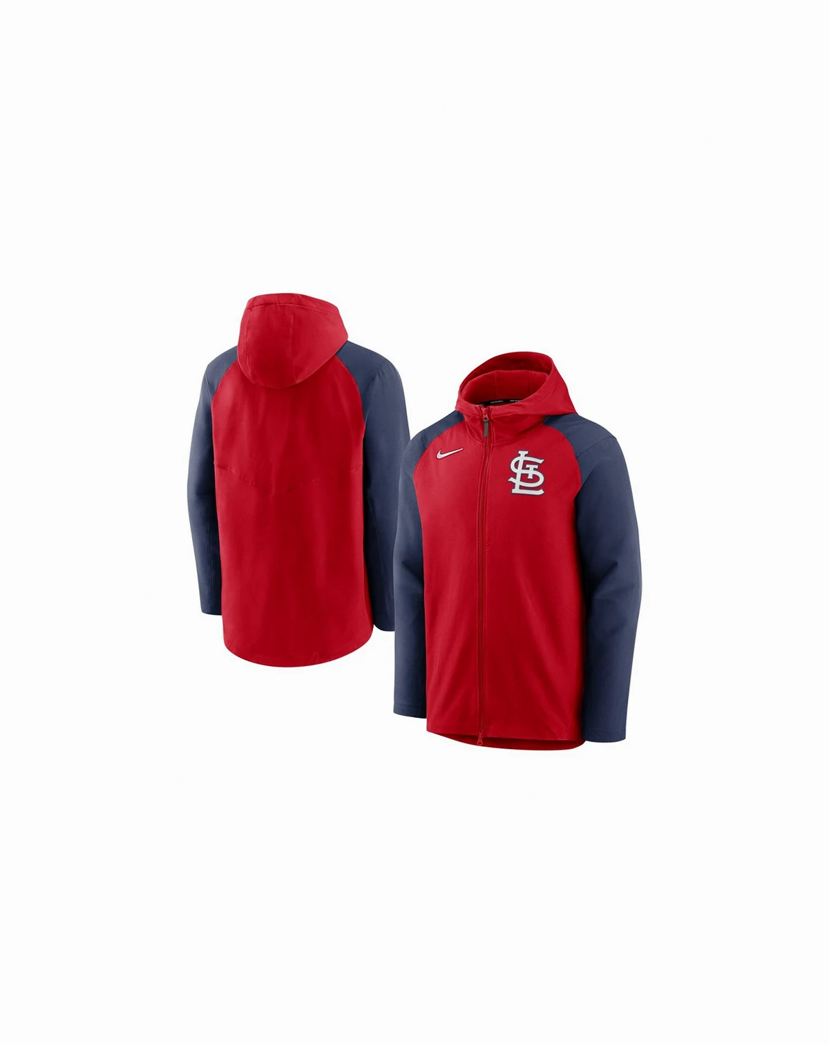 Men's Red and Navy St. Louis Cardinals Authentic Collection Full-Zip Hoodie Performance Jacket