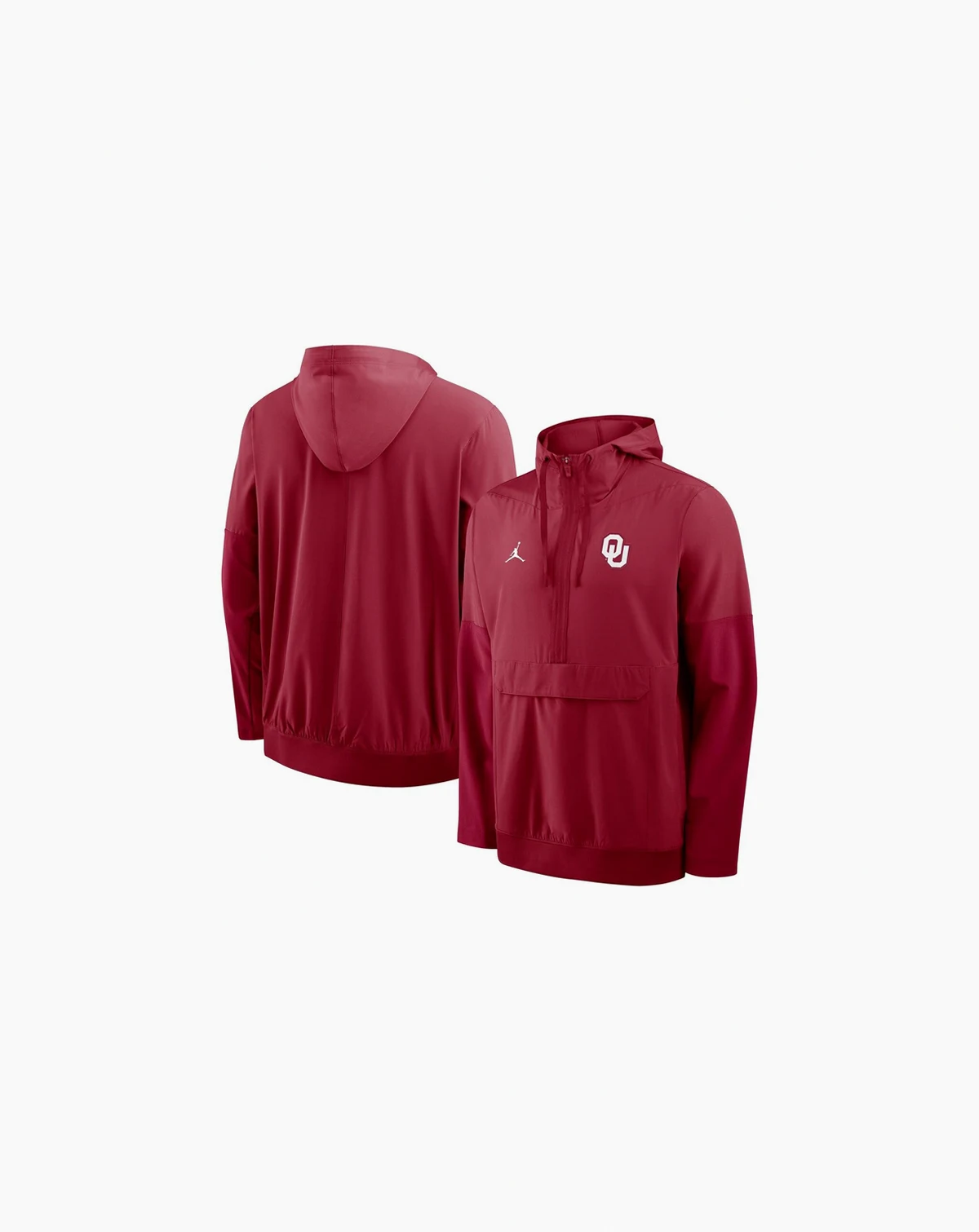Men's Crimson Oklahoma Sooners Anorak Half-Zip Hoodie Jacket