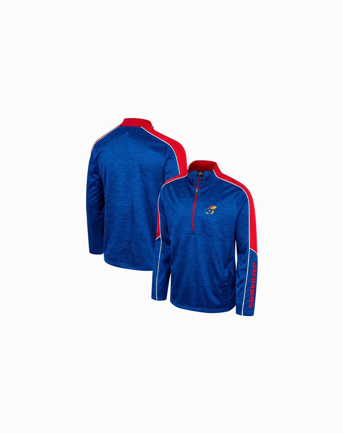 Men's Royal Kansas Jayhawks Marled Half-Zip Jacket